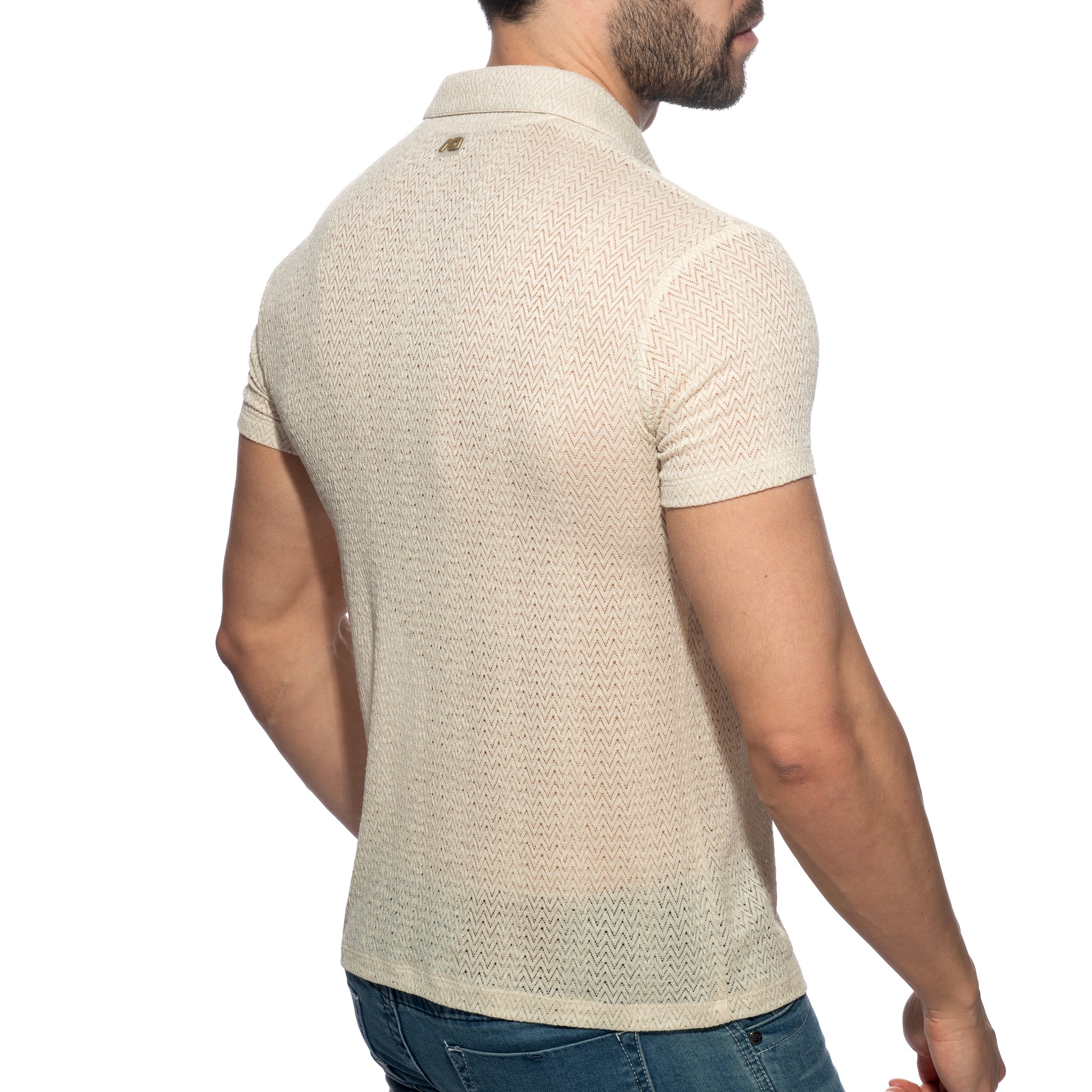 Addicted Chevron Polo Shirt Beige AD1435