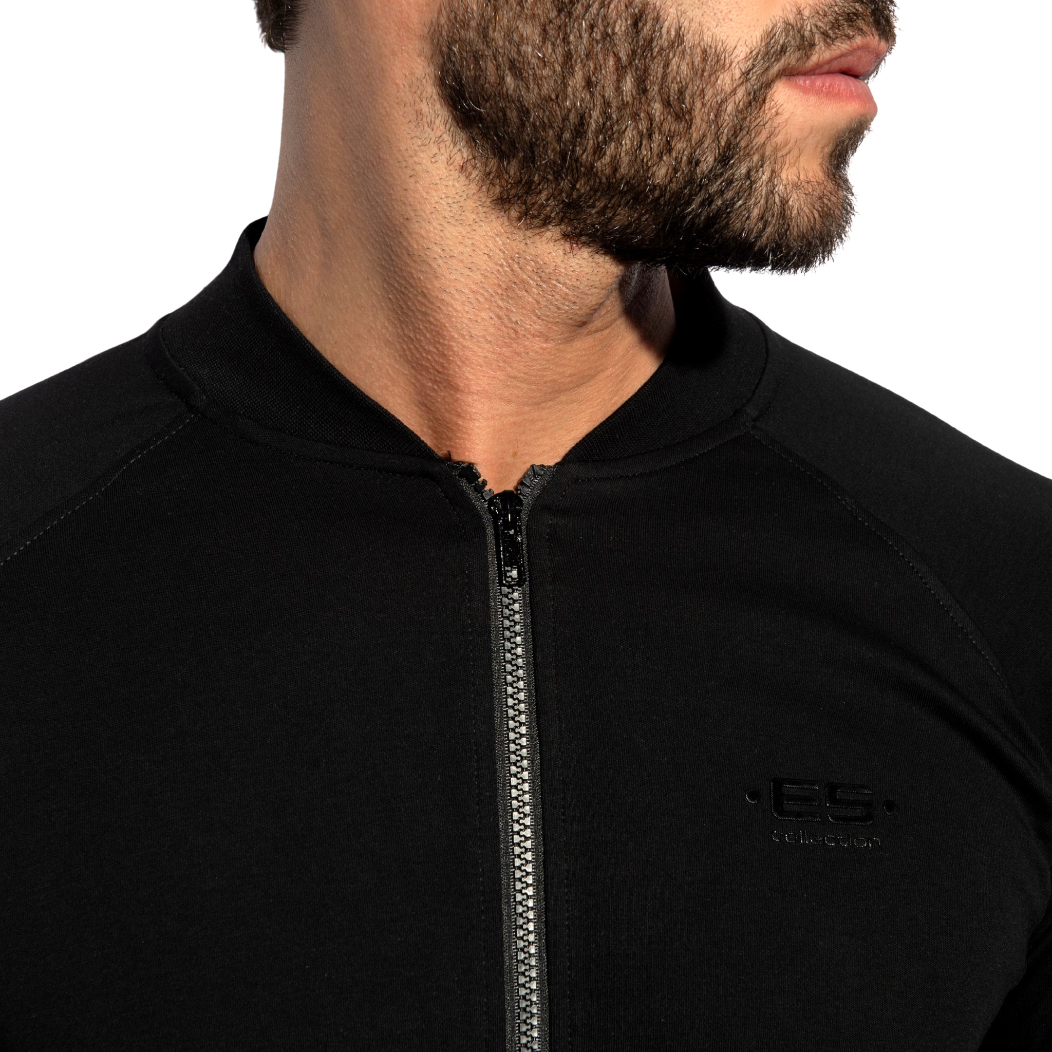 ES Collection Zip-Up Bomber Jacket Black SP361