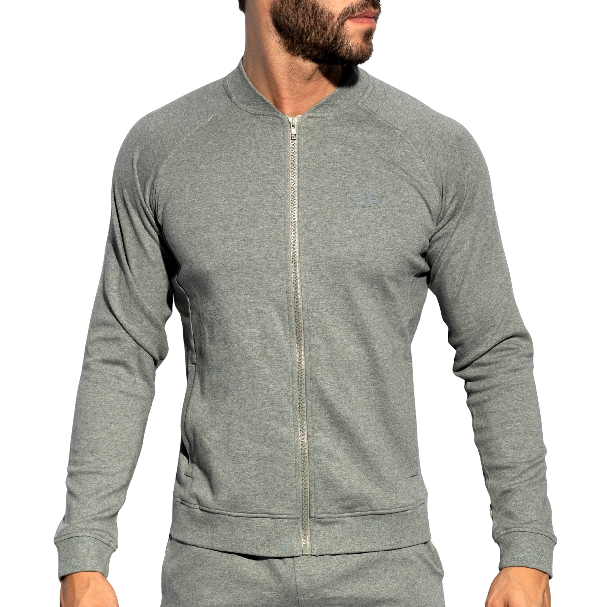ES Collection Zip-Up Bomber Jacket Heather Grey SP361