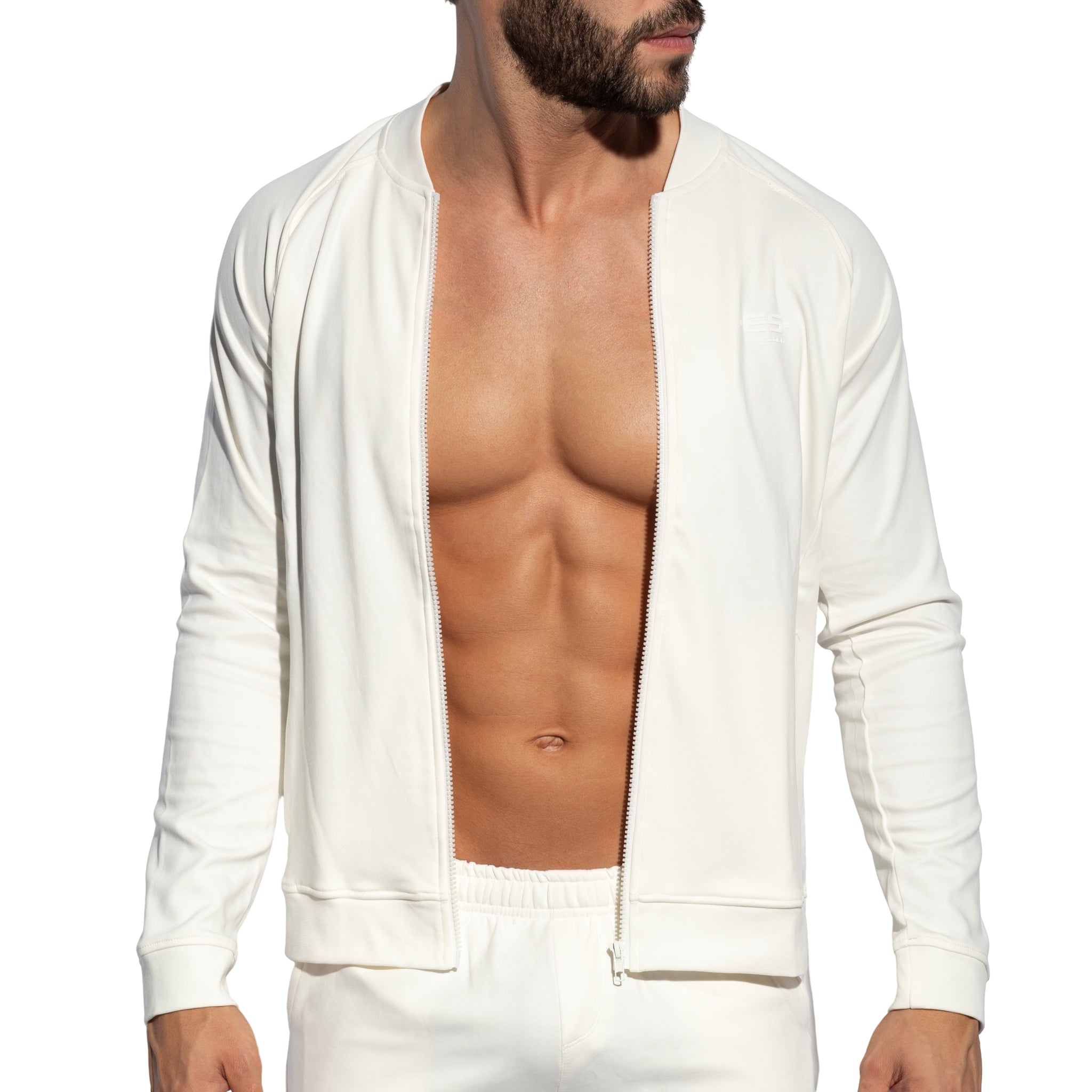 ES Collection Zip-Up Bomber Jacket White SP361