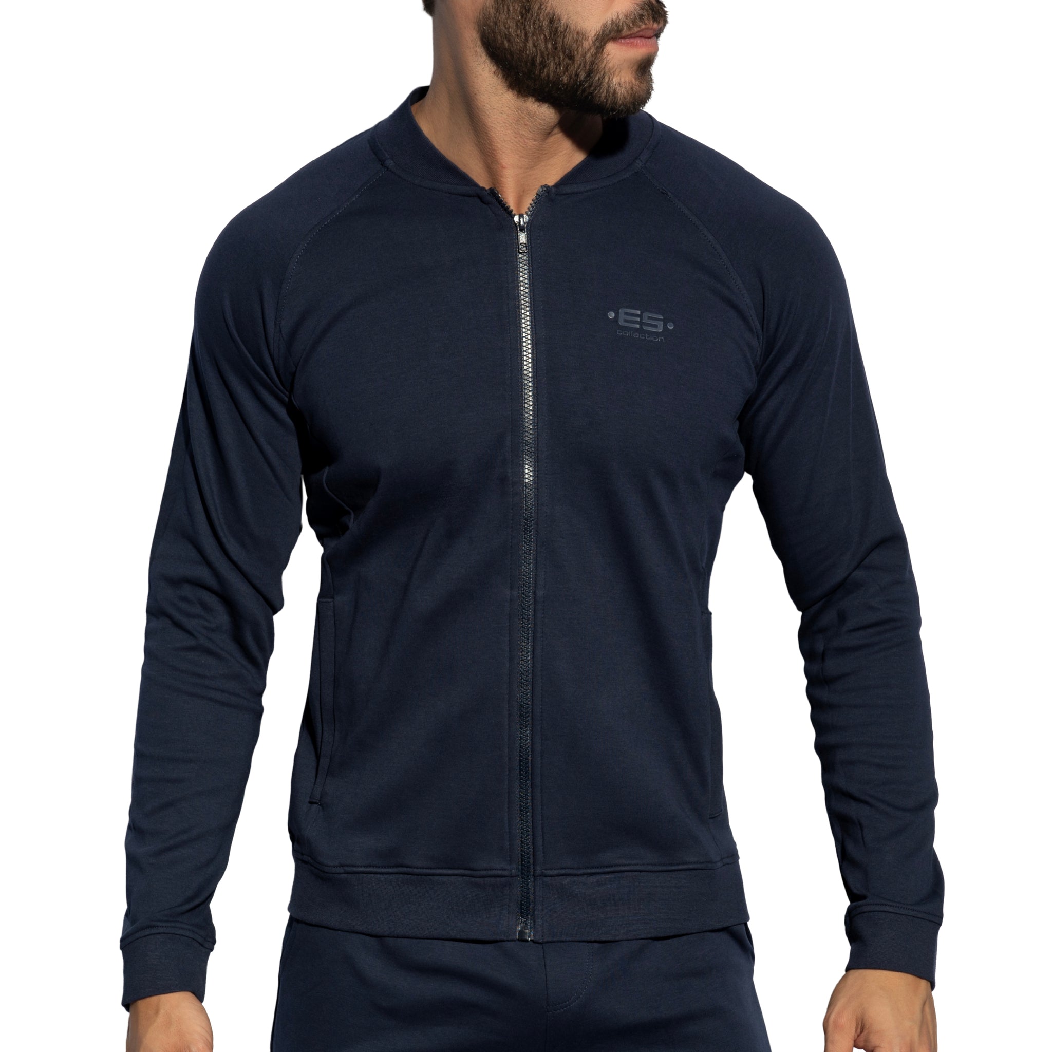 ES Collection Zip-Up Bomber Jacket Navy SP361