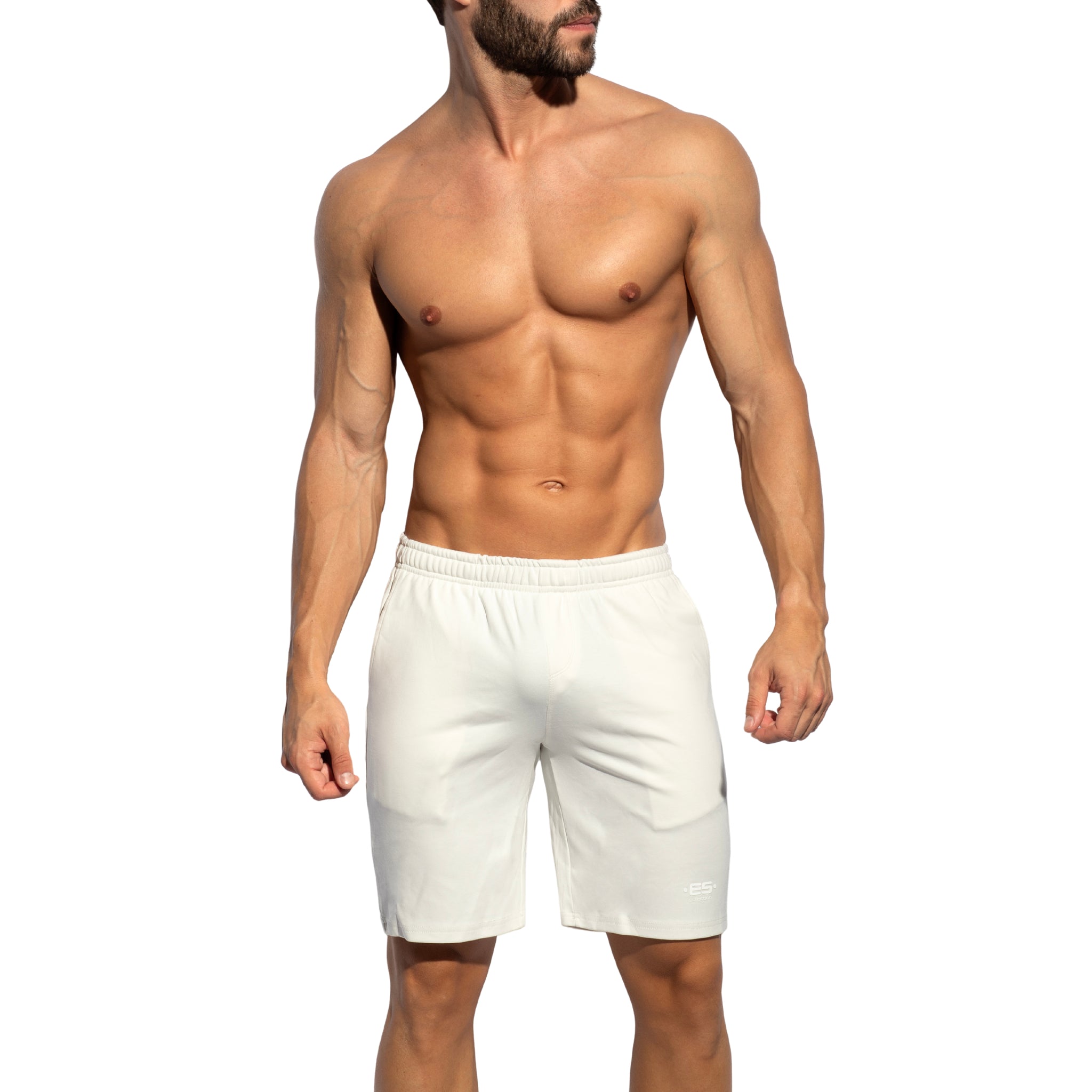 ES Collection Cotton Gym Shorts White SP360