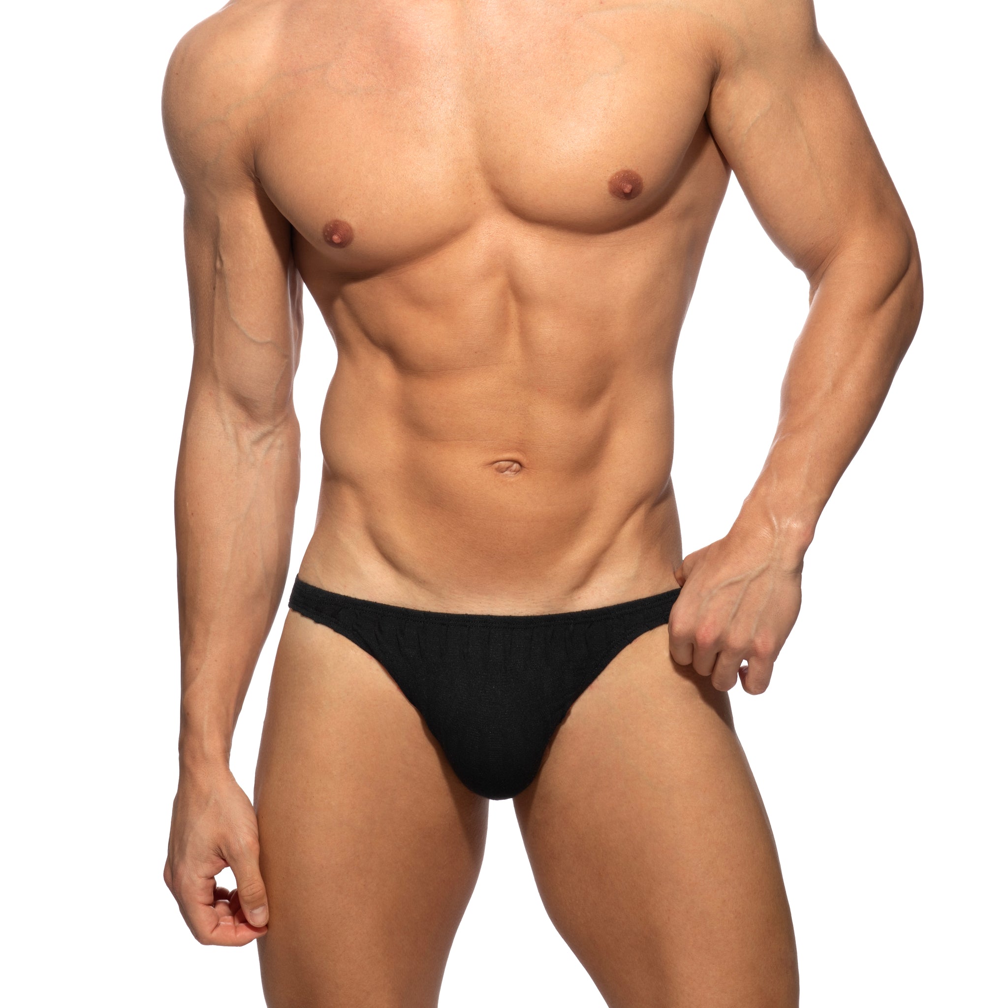 Addicted Mocks Ribs Bikini Brief Black AD1479
