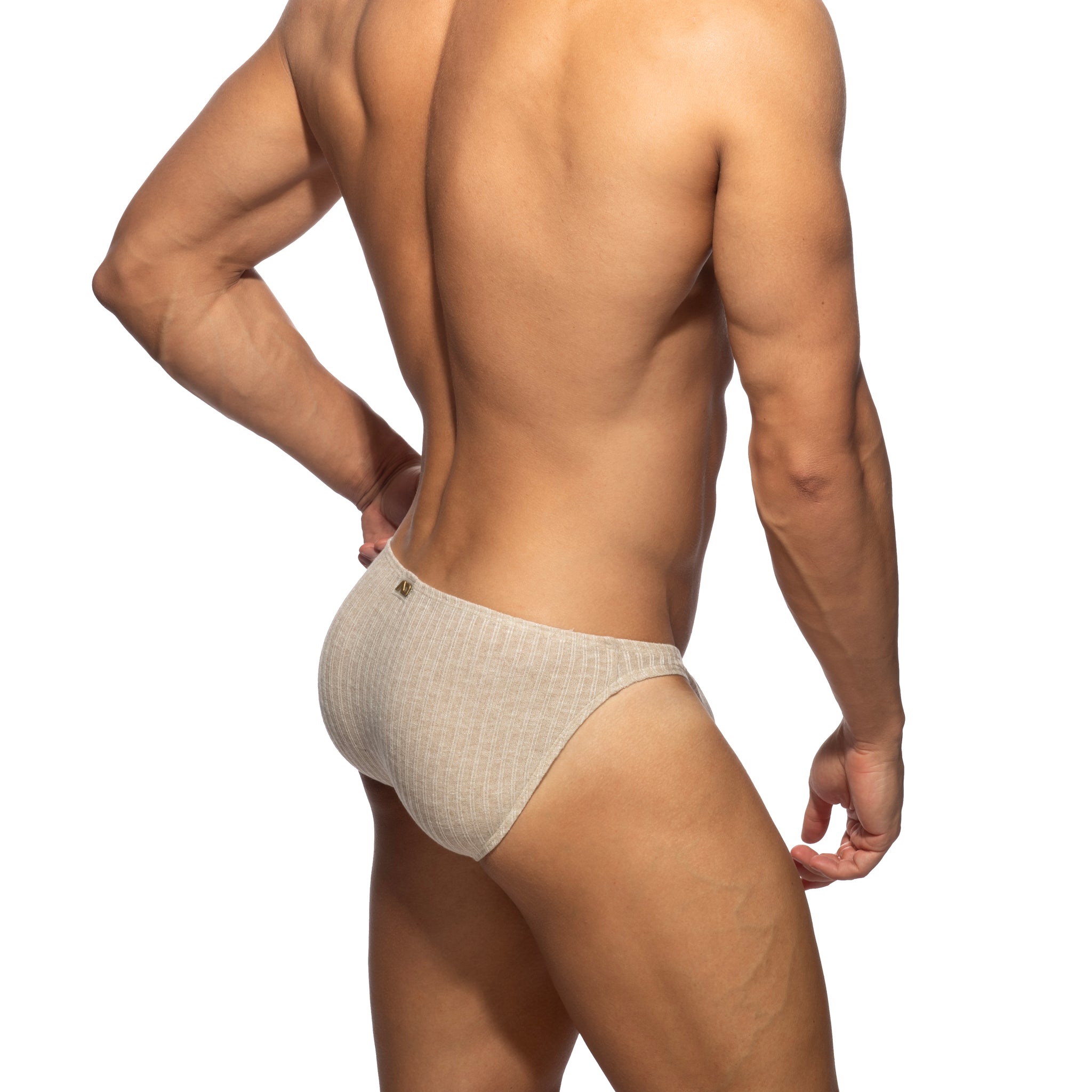 Addicted Jeans Rib Knit Bikini Brief Beige AD1473