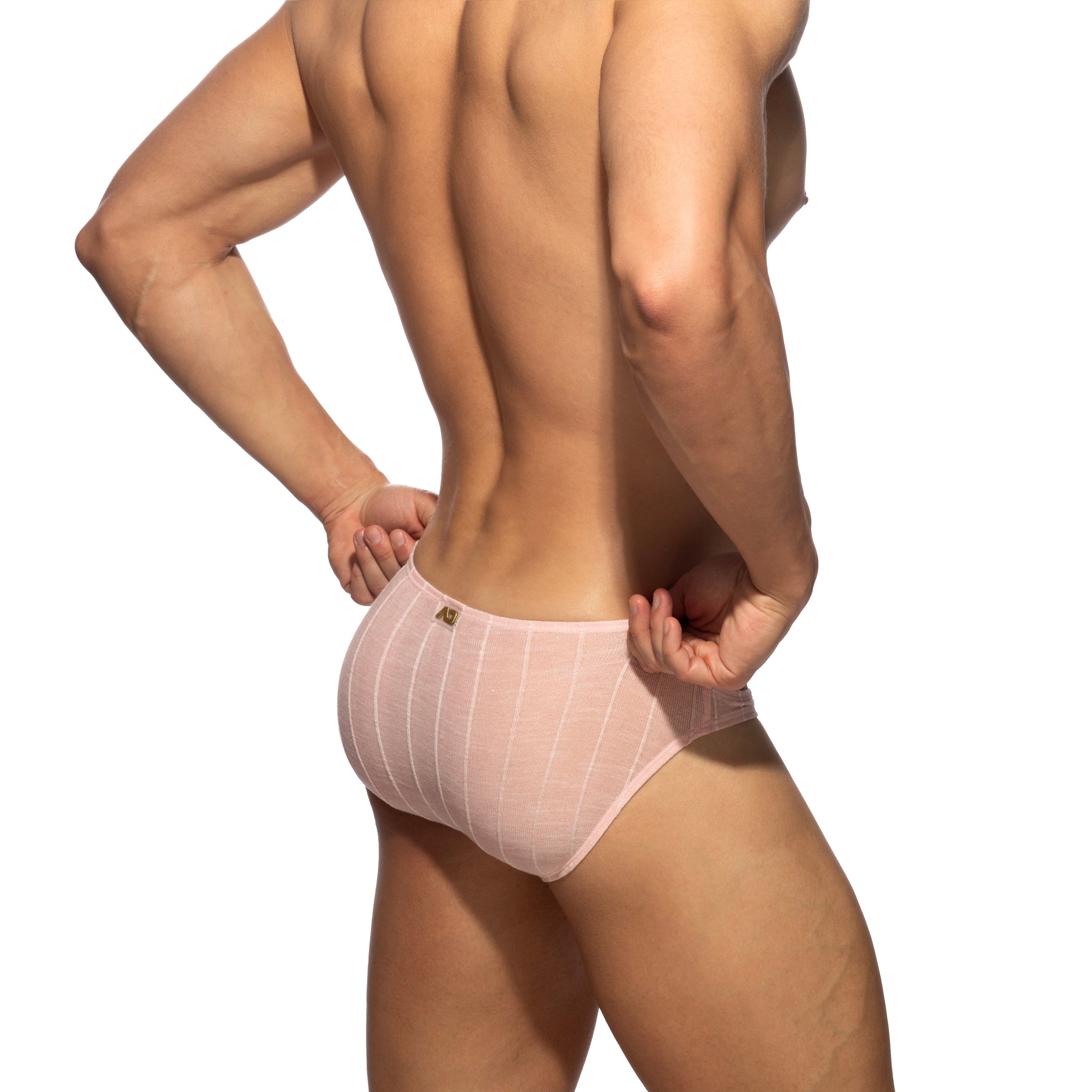 Addicted Rib Knit Bikini Brief Pink AD1477