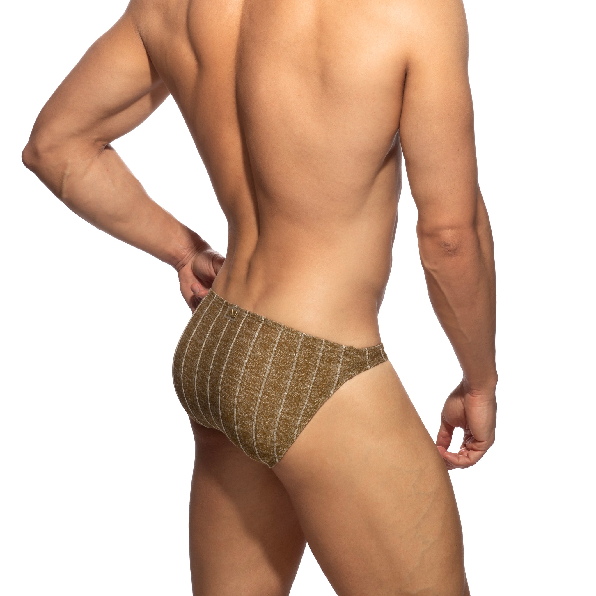 Addicted Rib Knit Bikini Brief Khaki AD1477