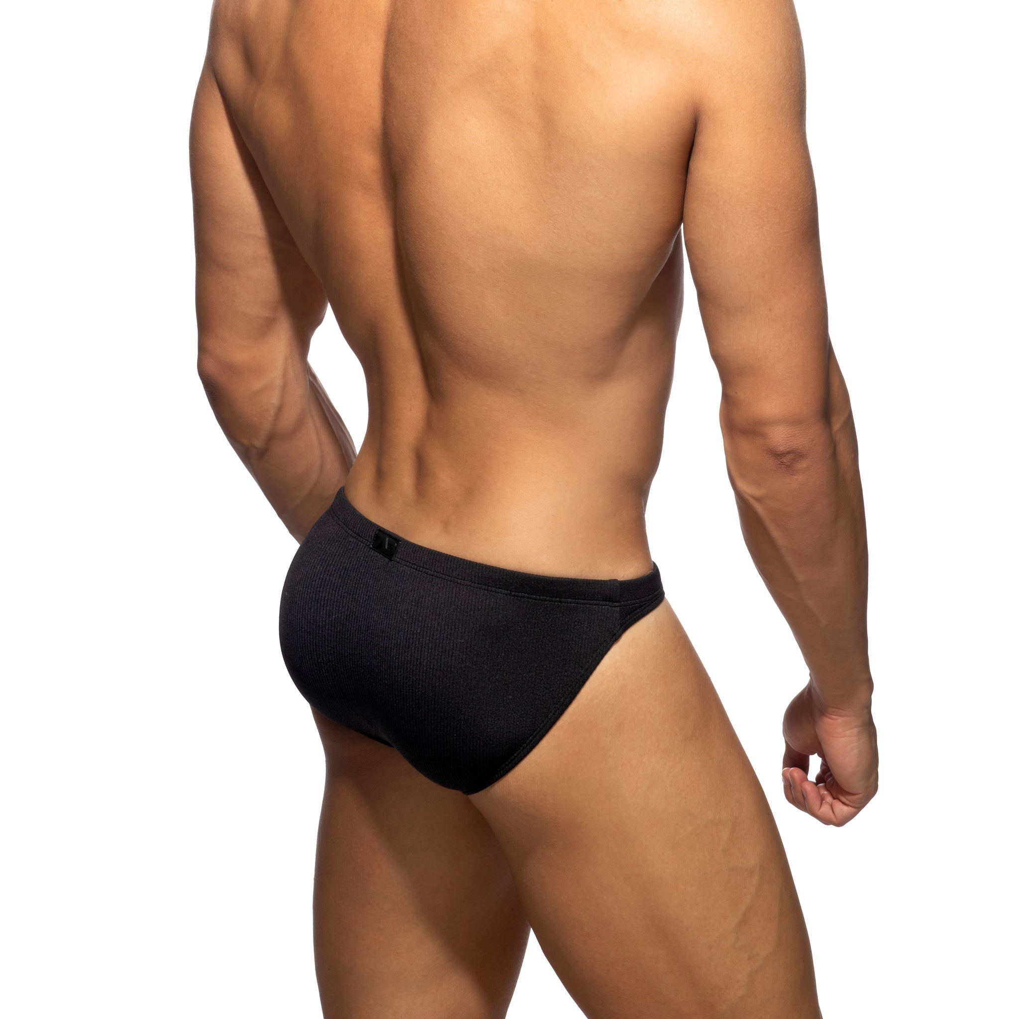 Addicted Basic Rib Swim Bikini Brief Black ADS385
