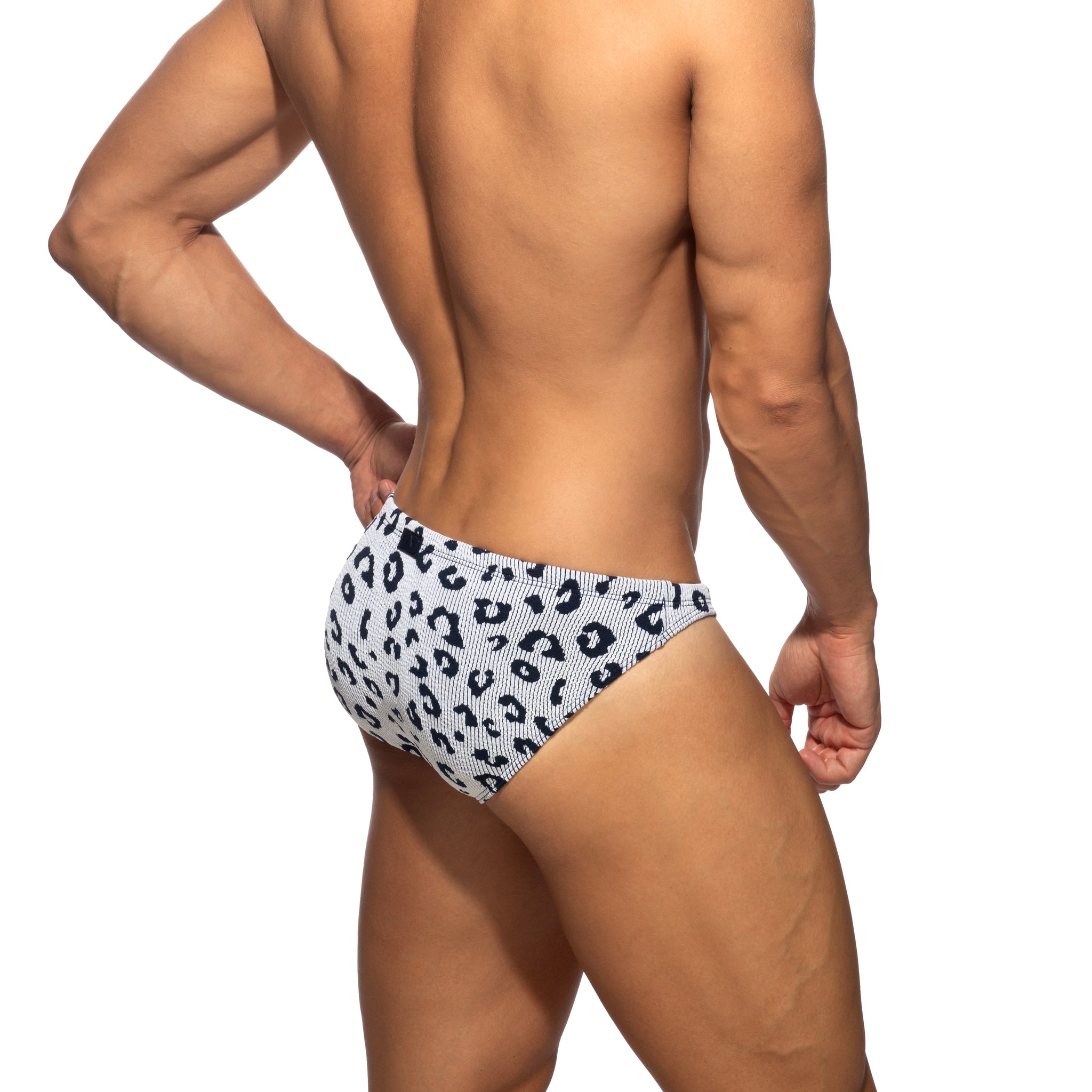 Addicted Fantasy Leopard Swim Bikini Brief White ADS414
