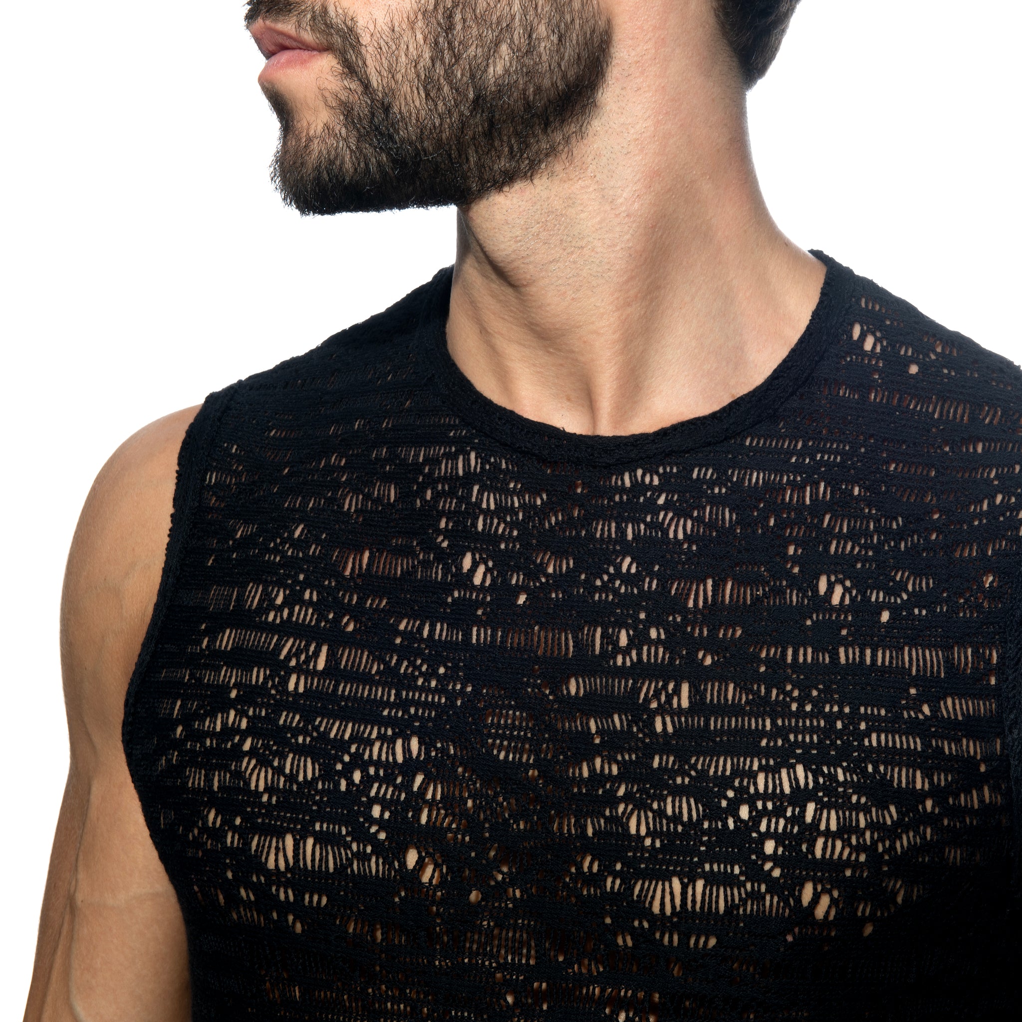 Addicted Spider Net Wide Tank Top Black AD1491