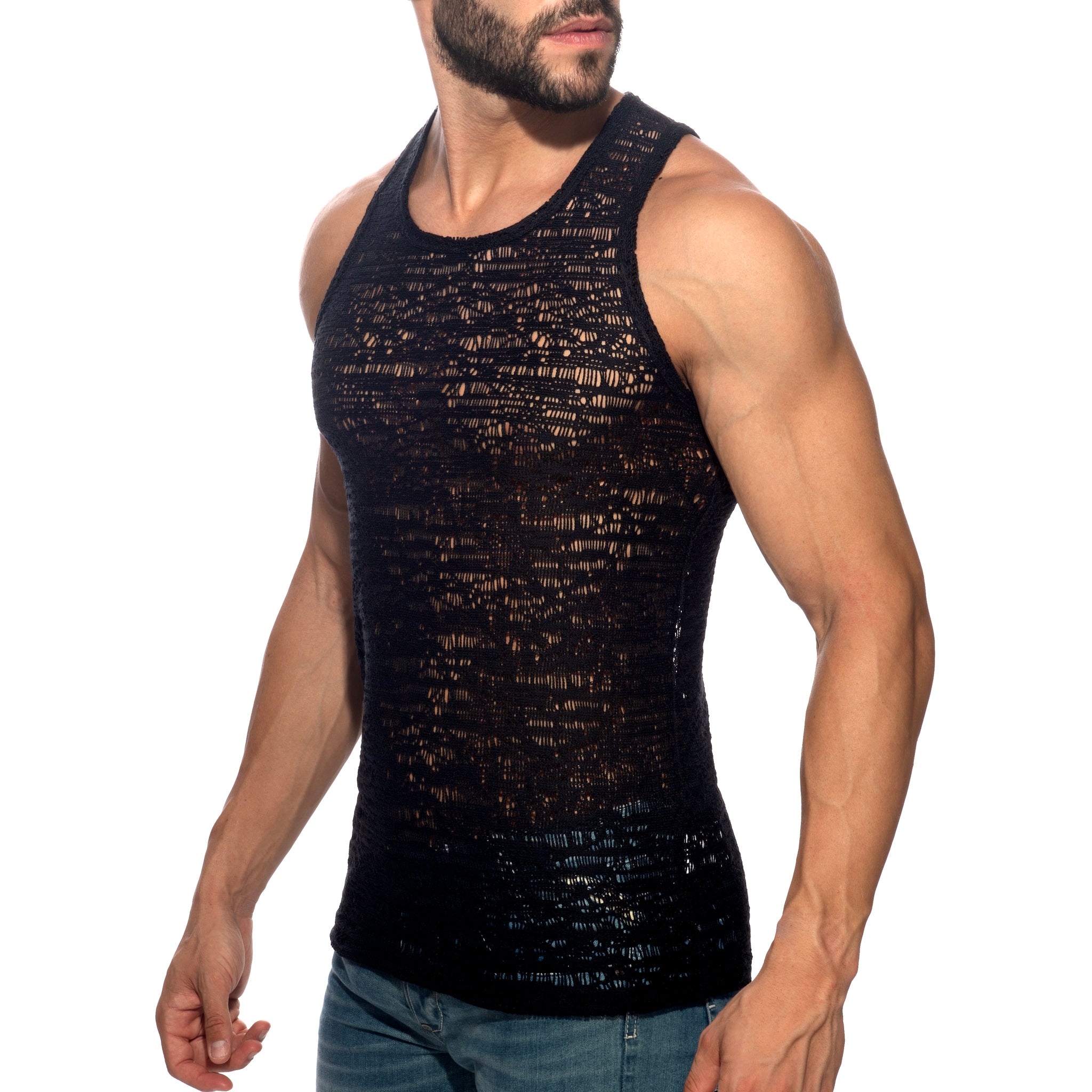 Addicted Spider Net Tank Top Black AD1490