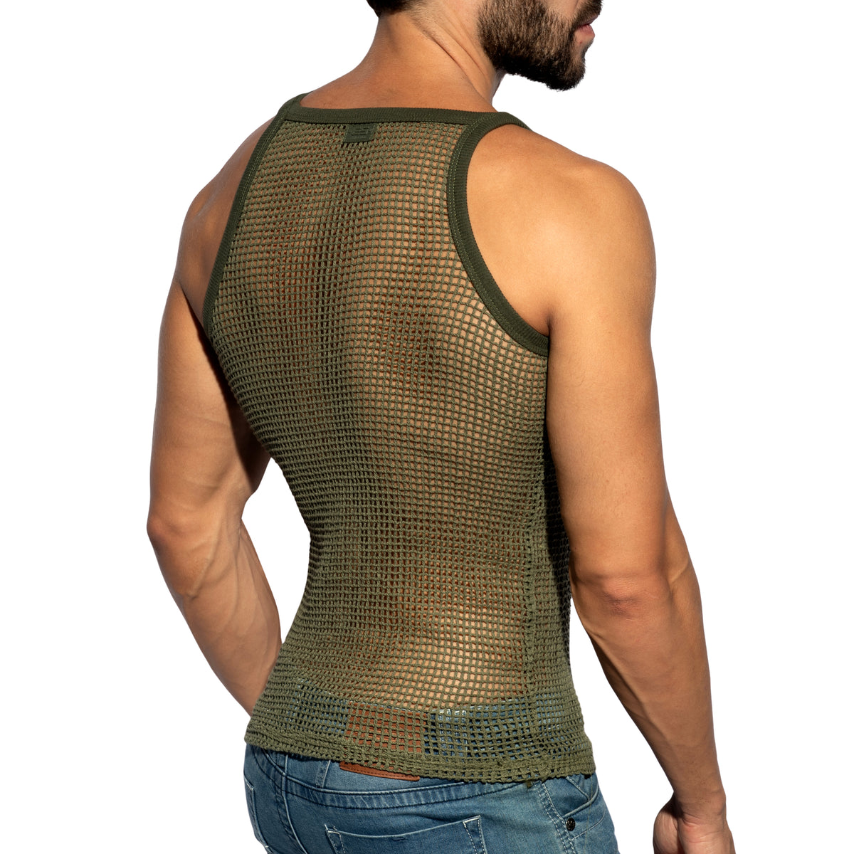 ES Collection Open Grid Tank Top Khaki TS379