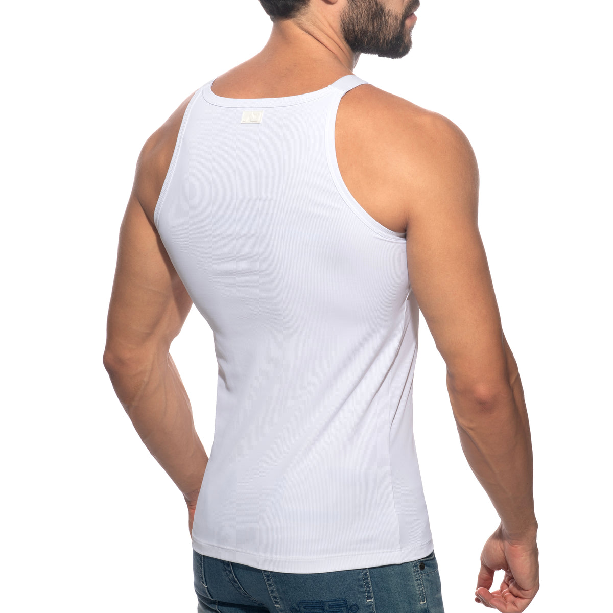 Addicted Thin Rib Tank Top White AD1515