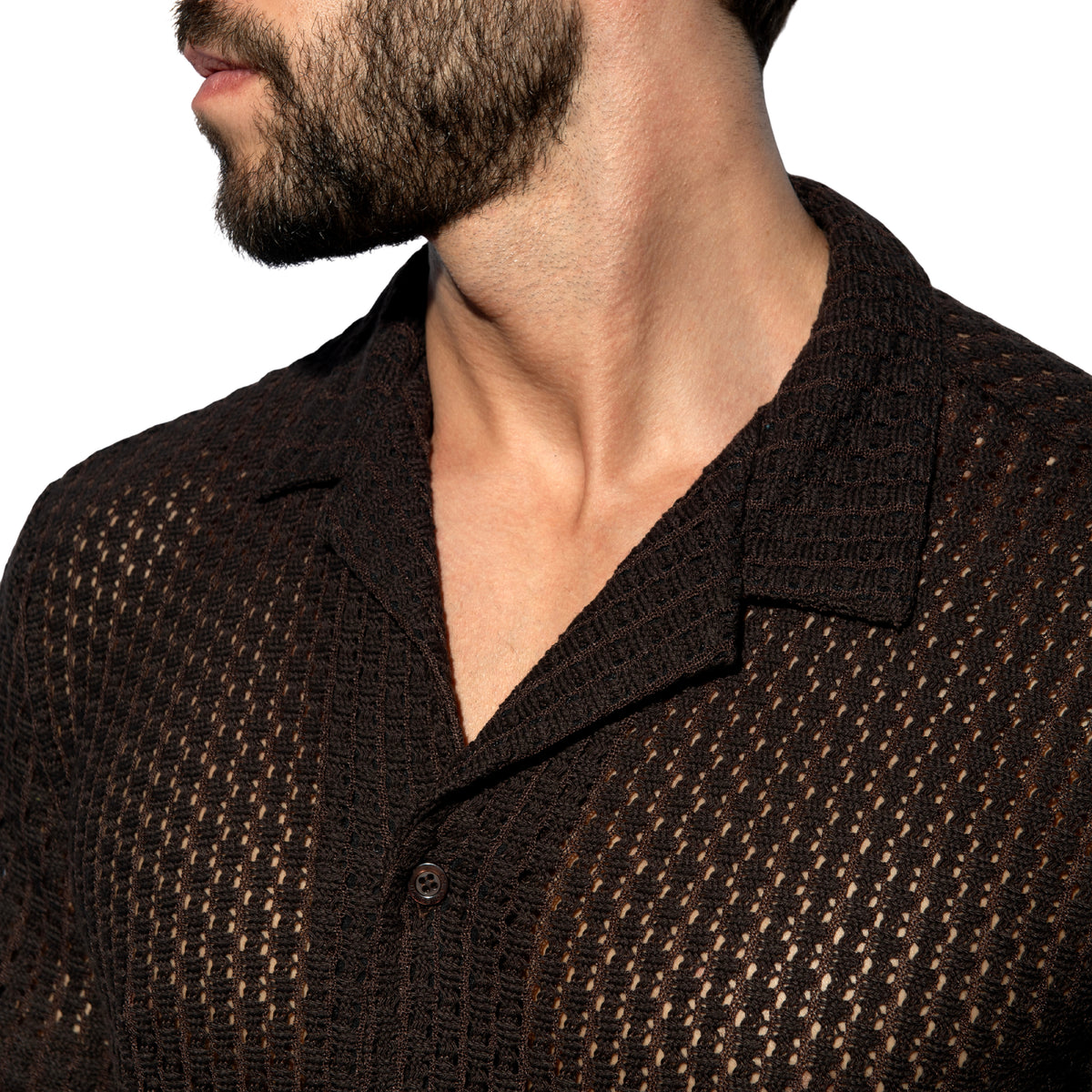 ES Collection Eyelet Shirt Brown SHT043