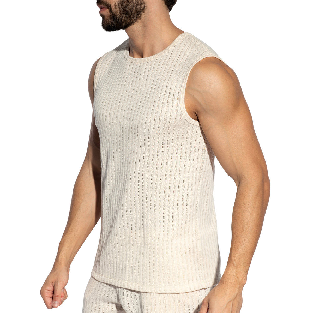 ES Collection Rustic Rib Tank Top Ivory TS381