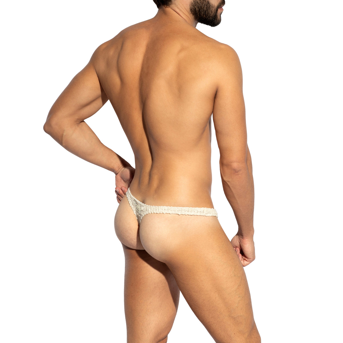 ES Collection Fuzzy Crochet Swim Mini Thong Ivory 2716