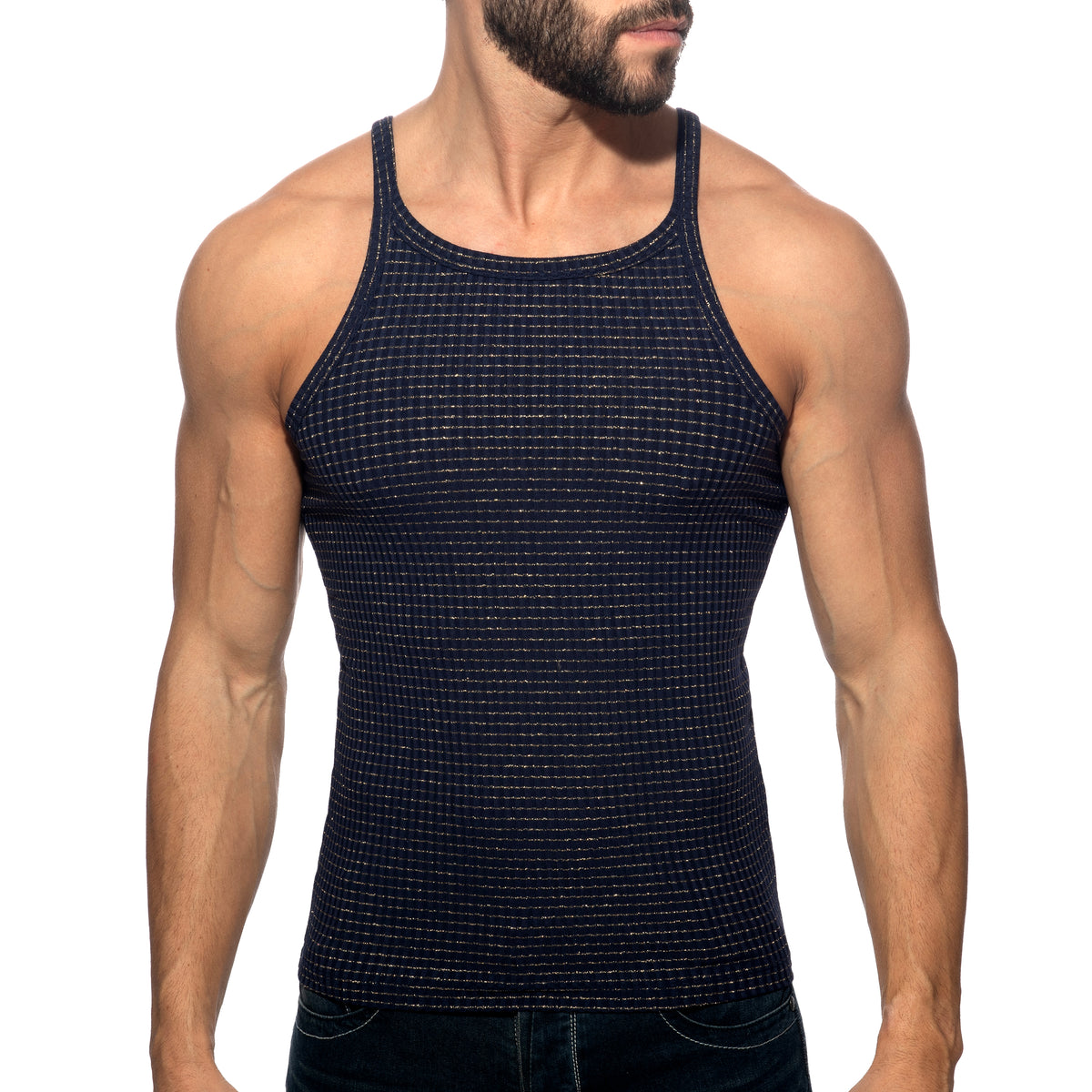 Addicted Lurex Luxe Tank Top Navy AD1532
