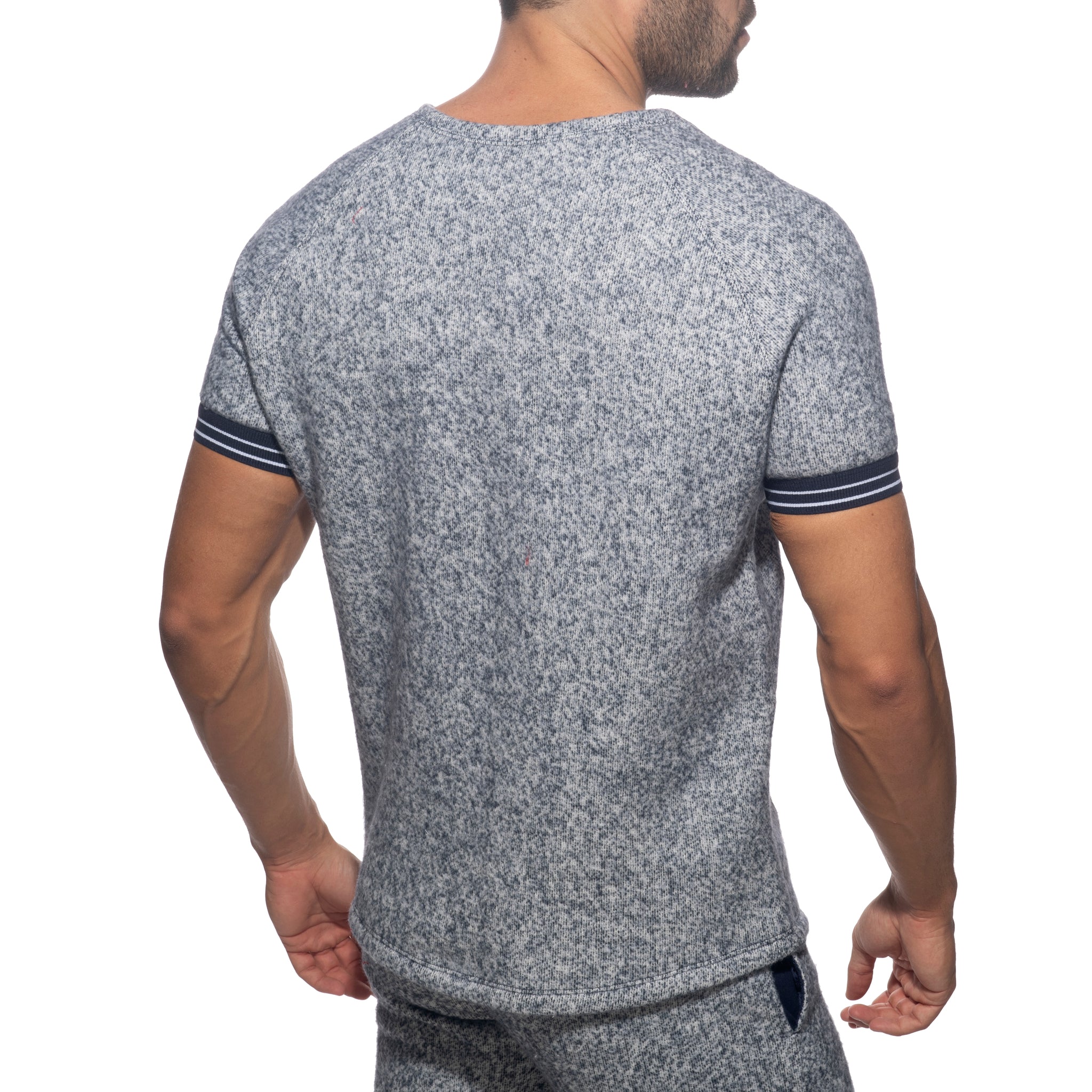 Addicted Mottled Jumper T-Shirt Navy AD1211