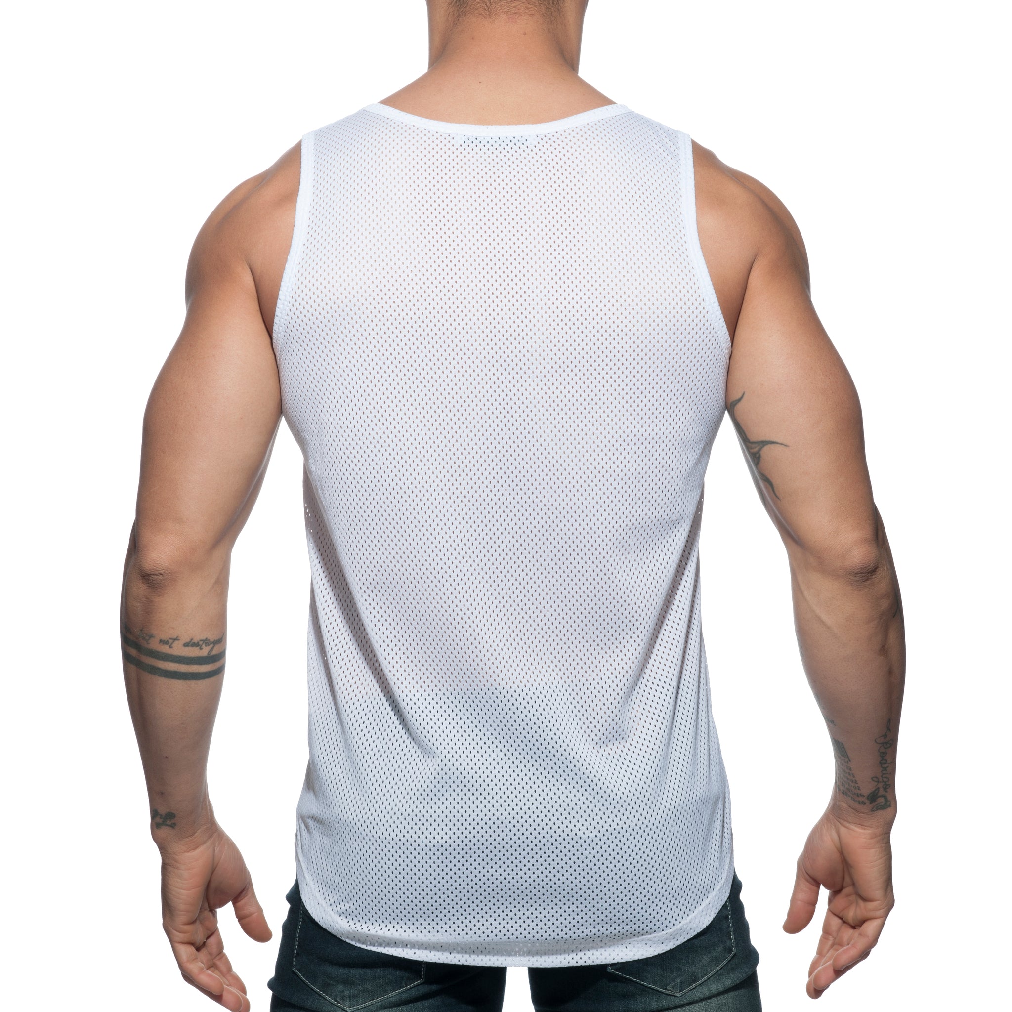Addicted Double Stripe Tank Top White AD671
