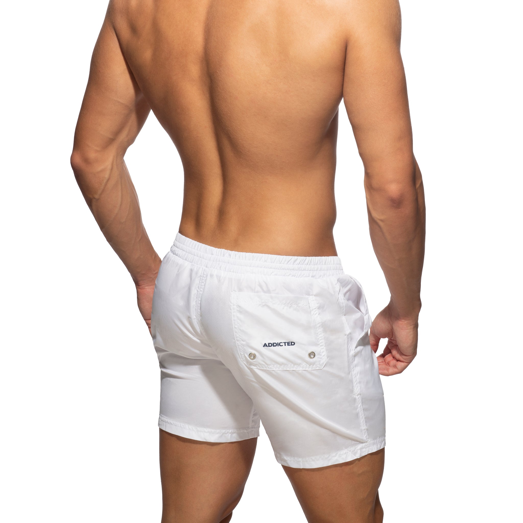 Addicted Basic Swim Long Short White ADS073