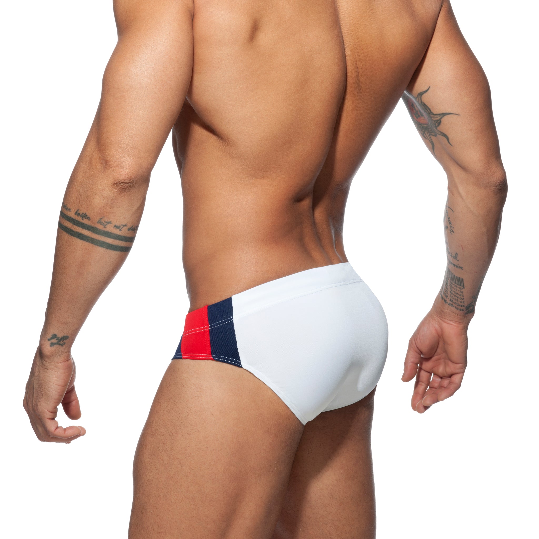 Addicted Stripes Basic Swim Brief White ADS211