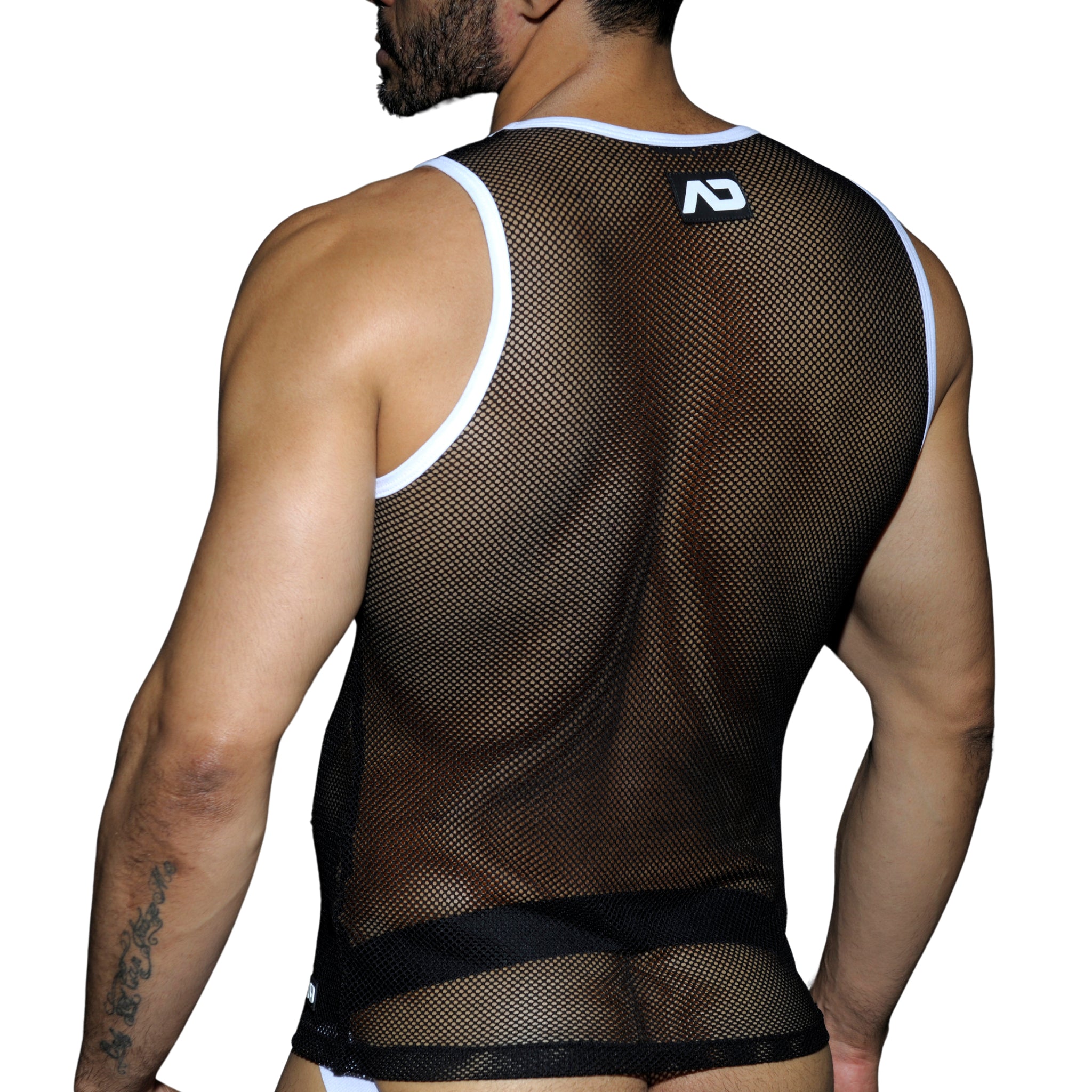 AD Fetish Mesh Tank Top White ADF01