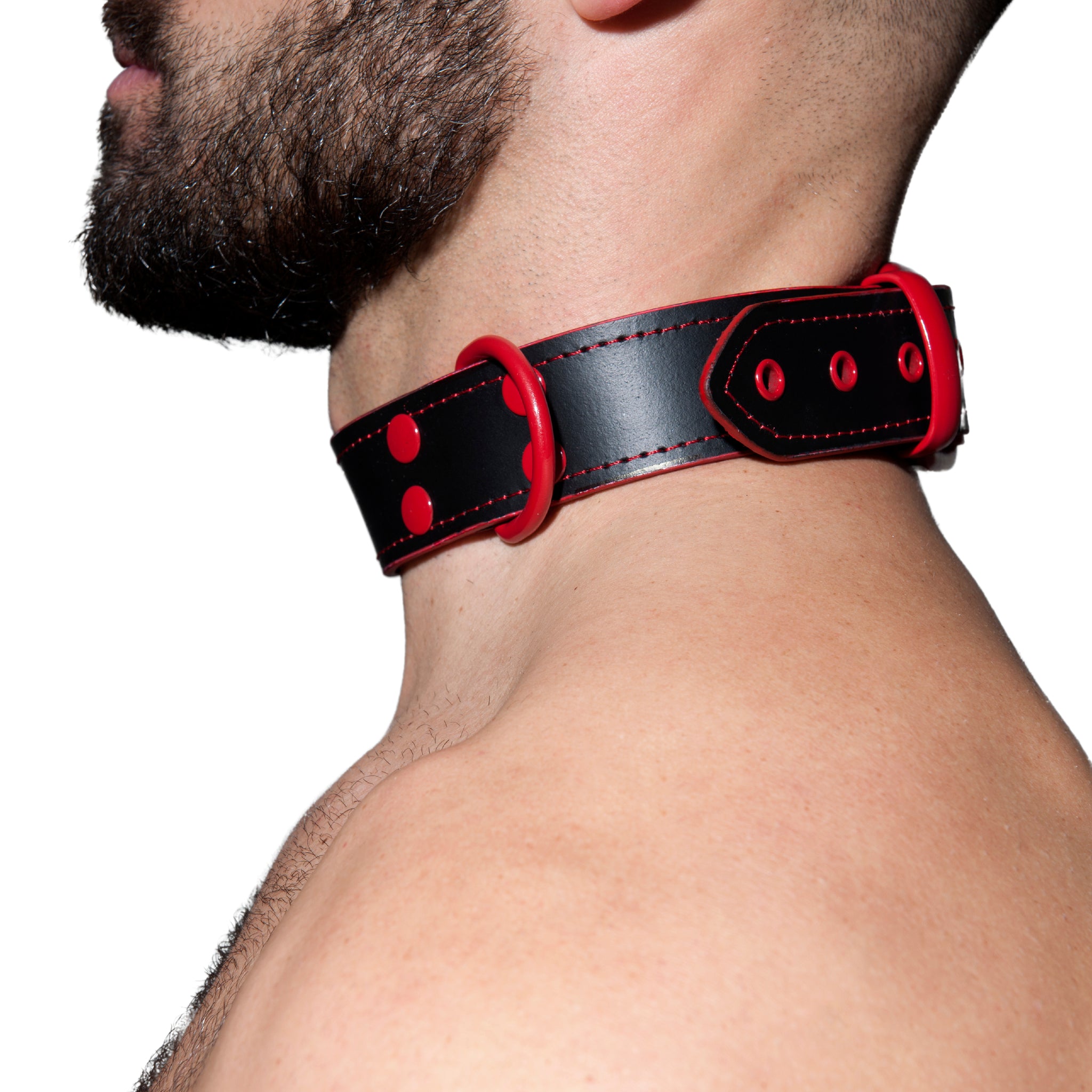 AD Fetish Leather Collar Red ADF44
