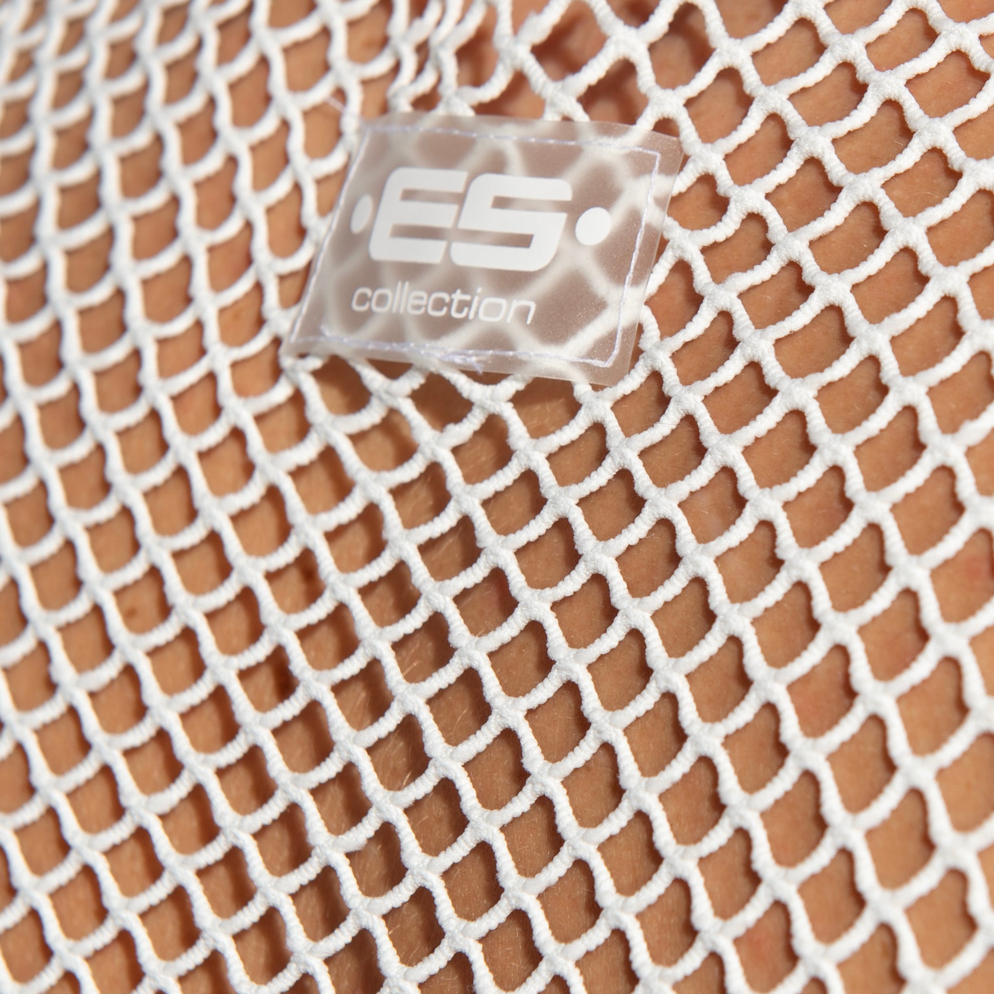 ES Collection Beachy Net Midriff Crop Top White TS338