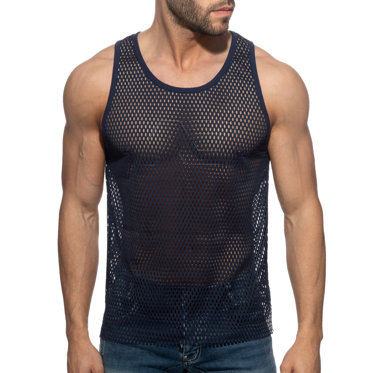 Addicted Open Mesh AD Tank Top Navy AD2248