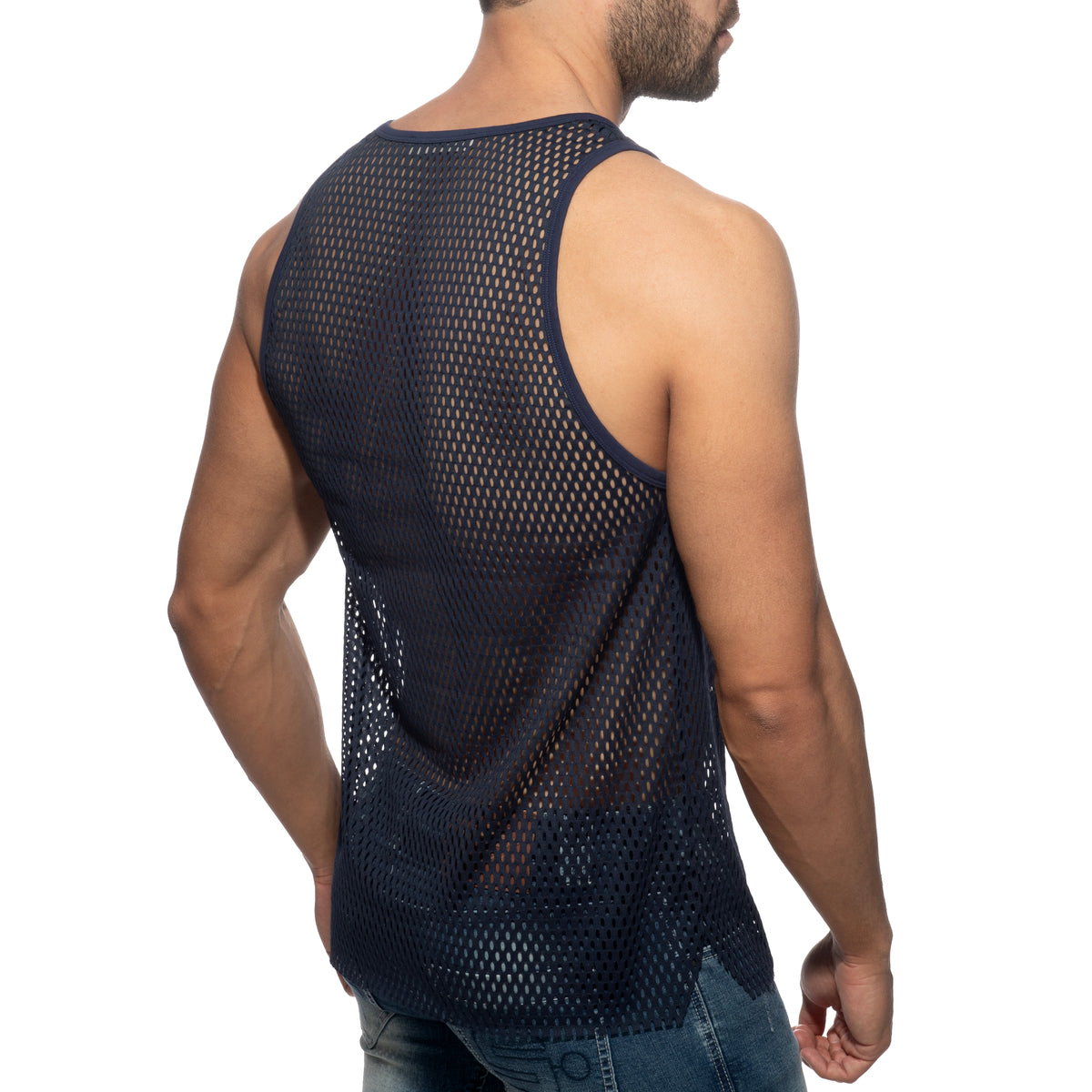 Addicted Open Mesh AD Tank Top Navy AD2248