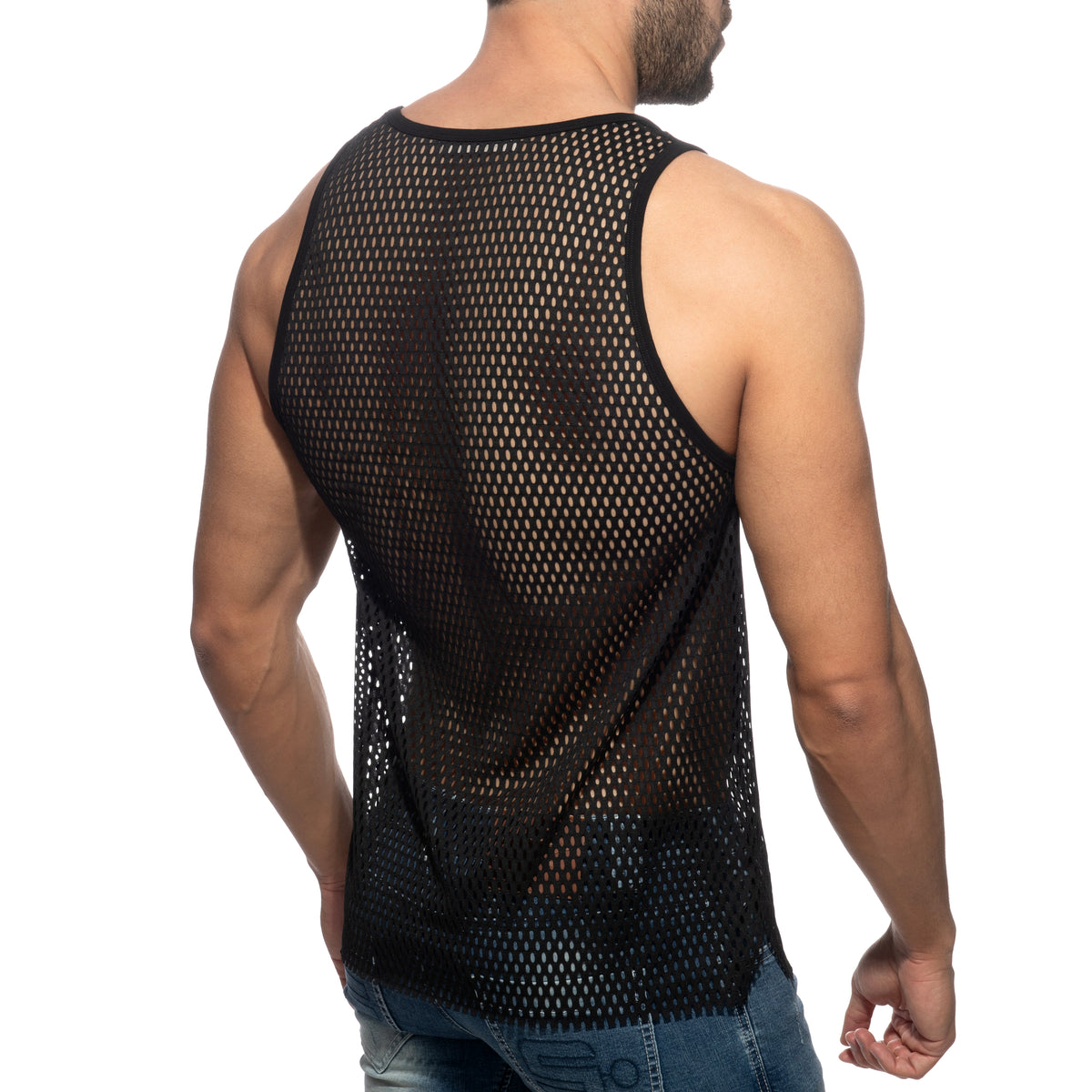 Addicted Open Mesh AD Tank Top Black AD2248