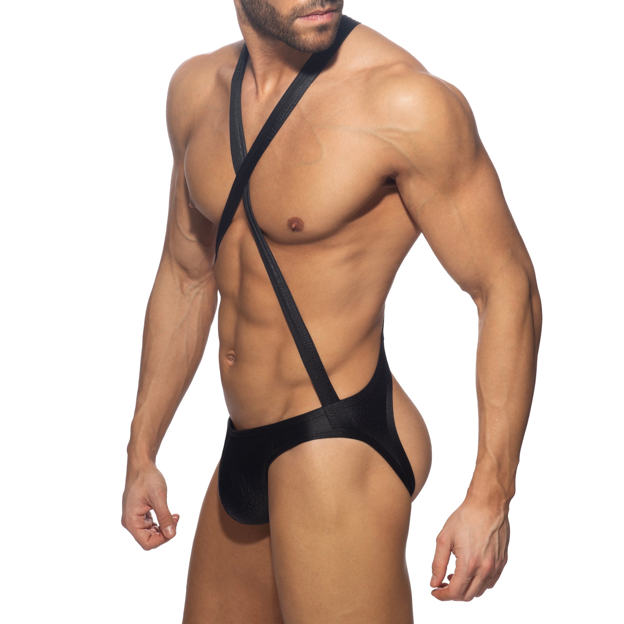 Addicted Reptile Cris Cross Bodysuit Black ADP10