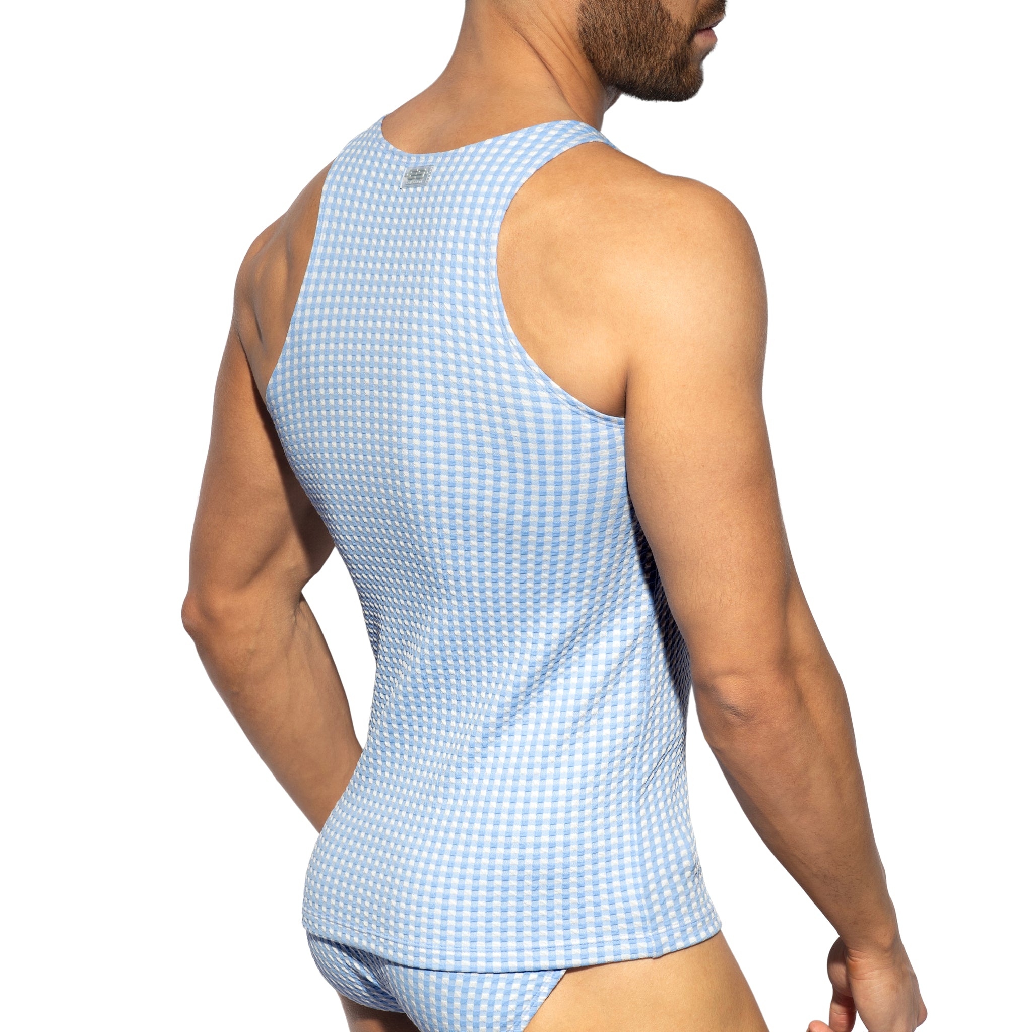 ES Collection Vichy Tank Top Sky Blue TS346