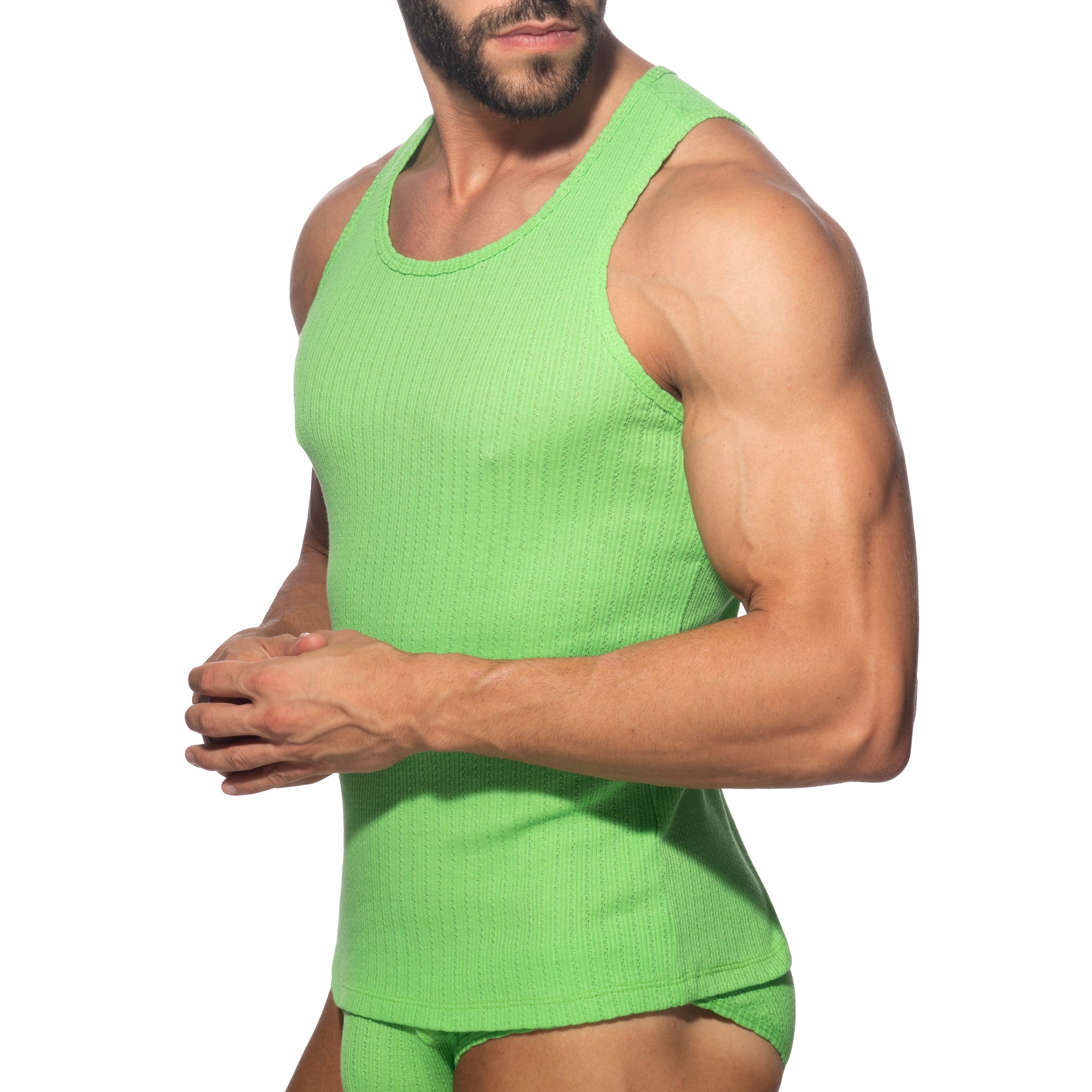 Addicted Puff Tank Top Lemon Green AD1378