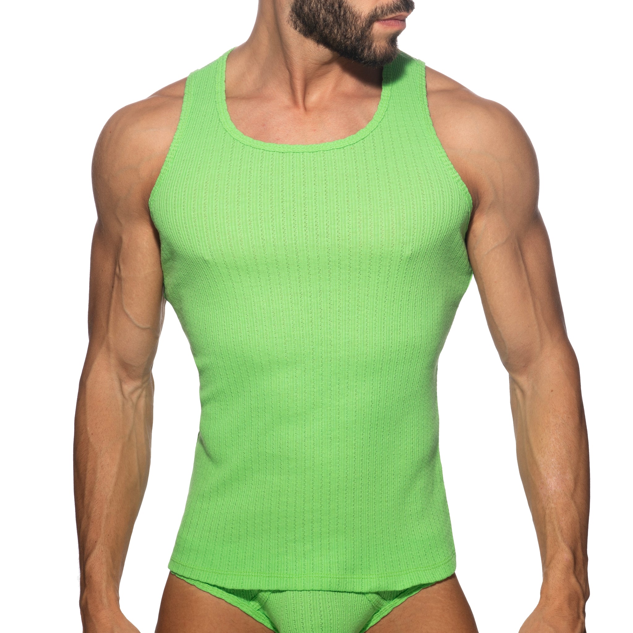 Addicted Puff Tank Top Lemon Green AD1378