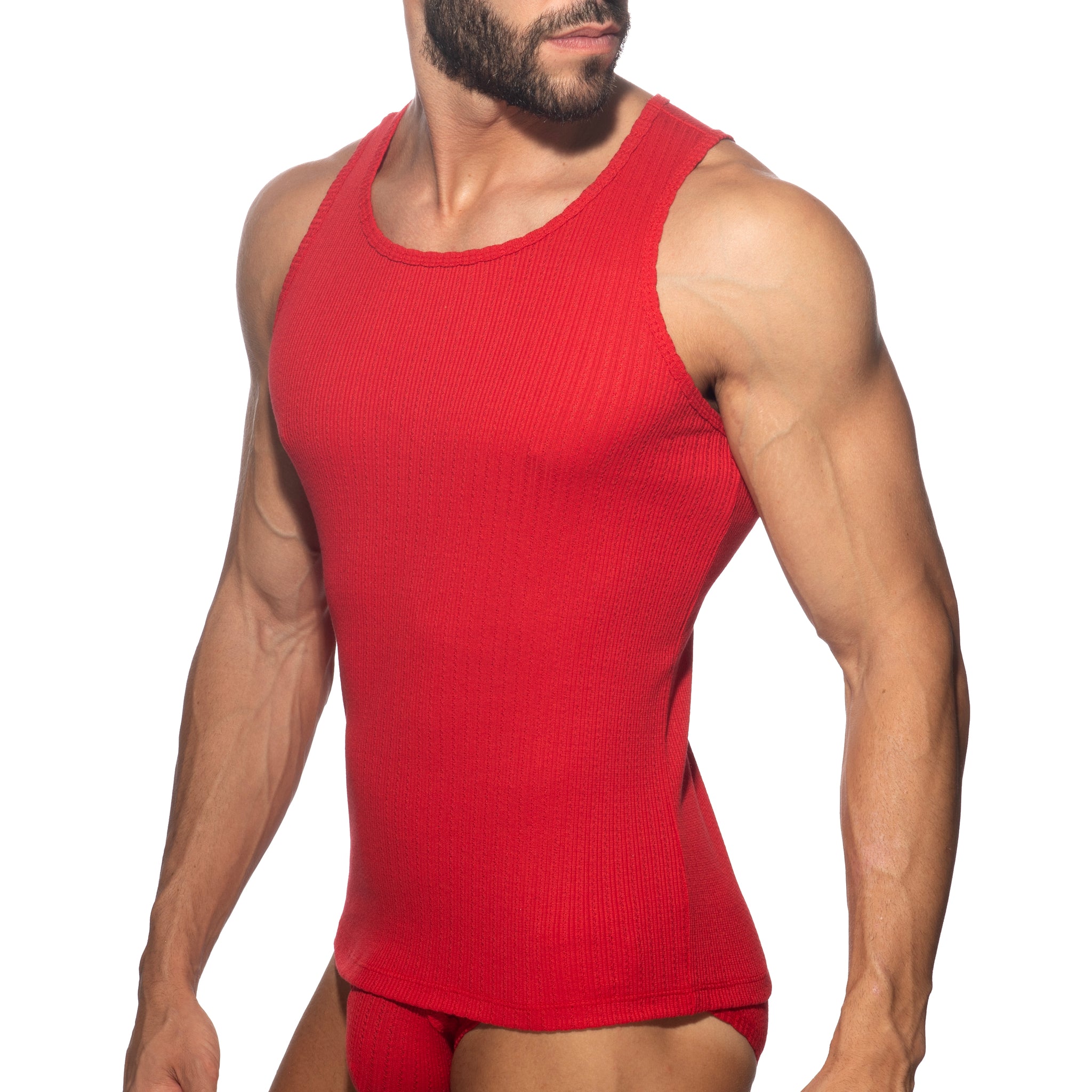 Addicted Puff Tank Top Red AD1378