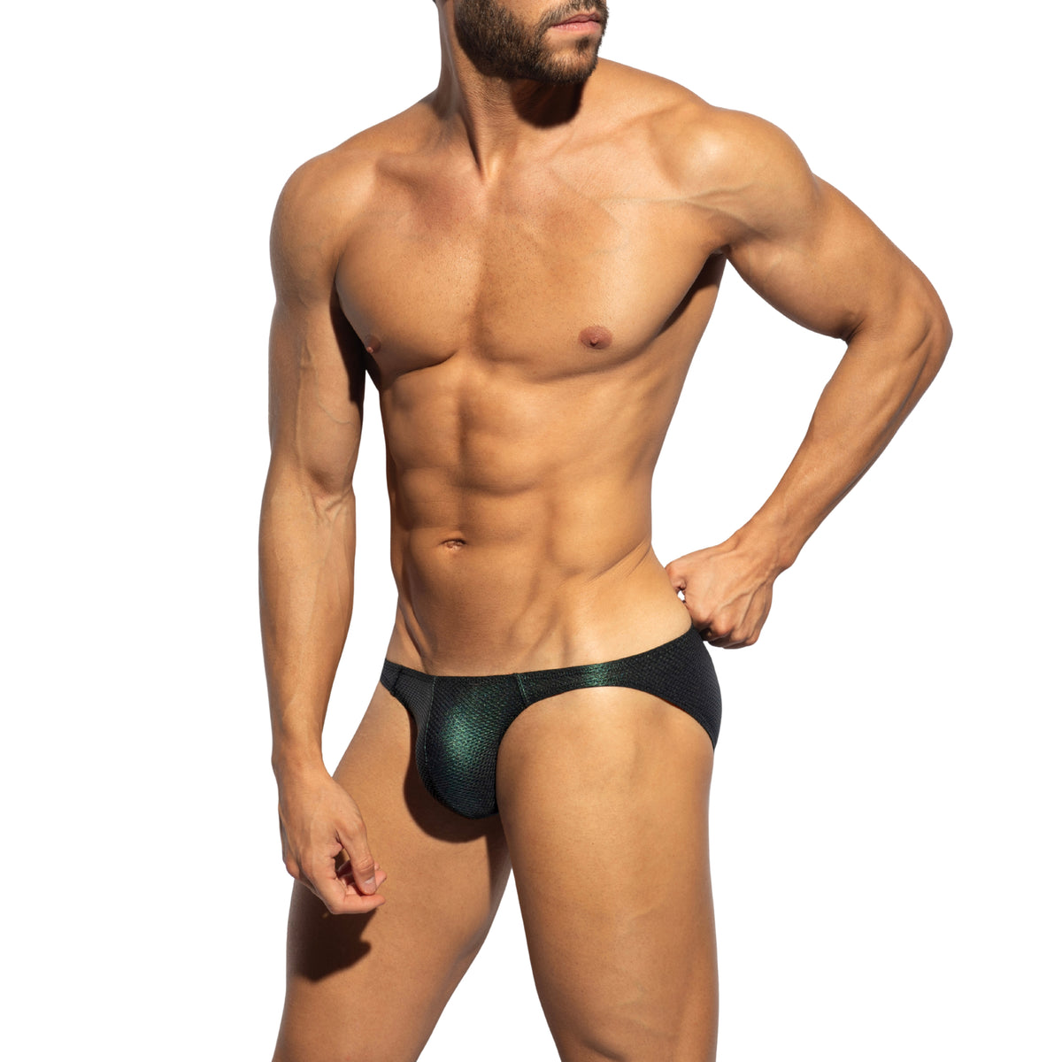 ES Collection C-Through Bee Nest Bikini Brief Green UN647