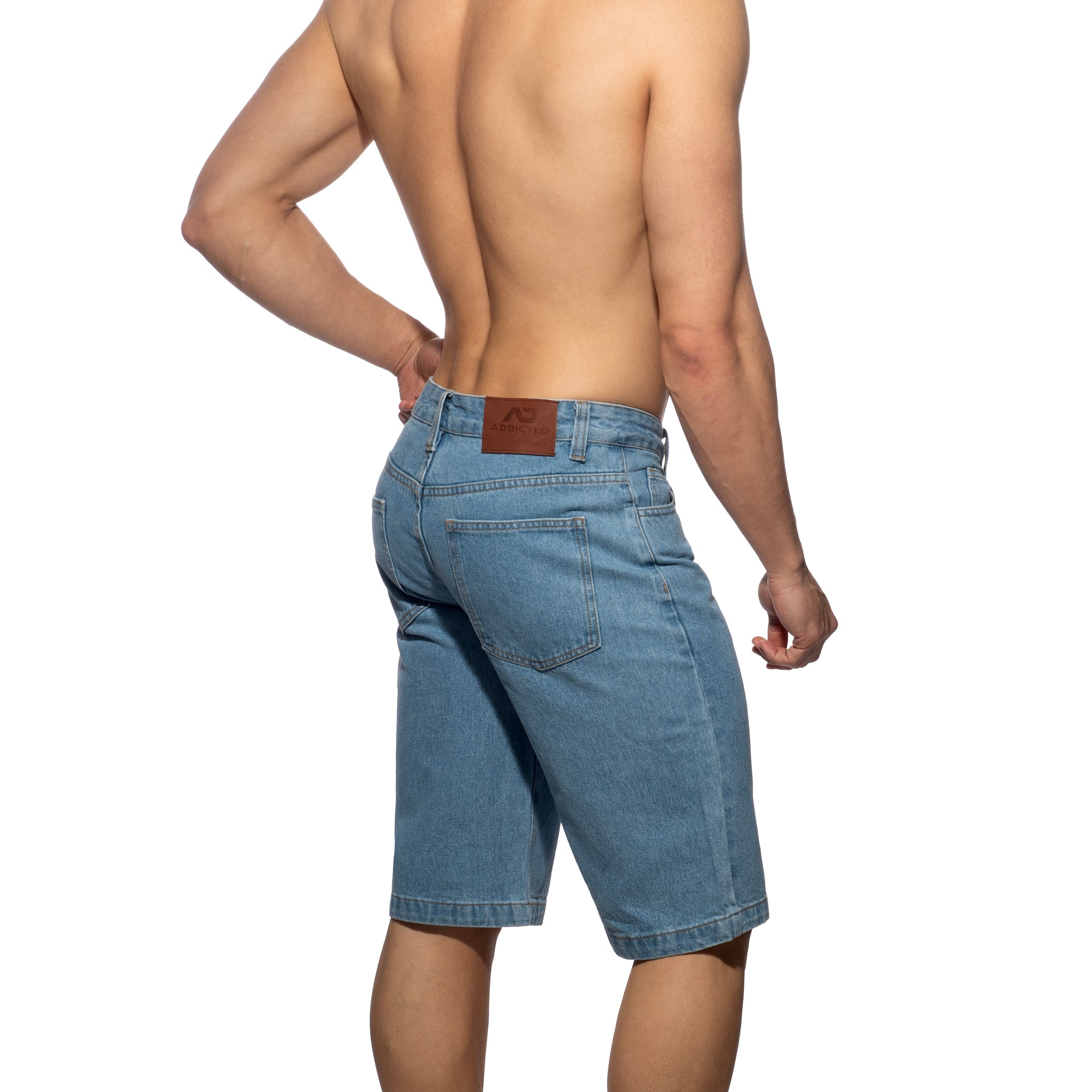 Addicted Bermuda Denim Baggy Fit Blue Jeans AD1397