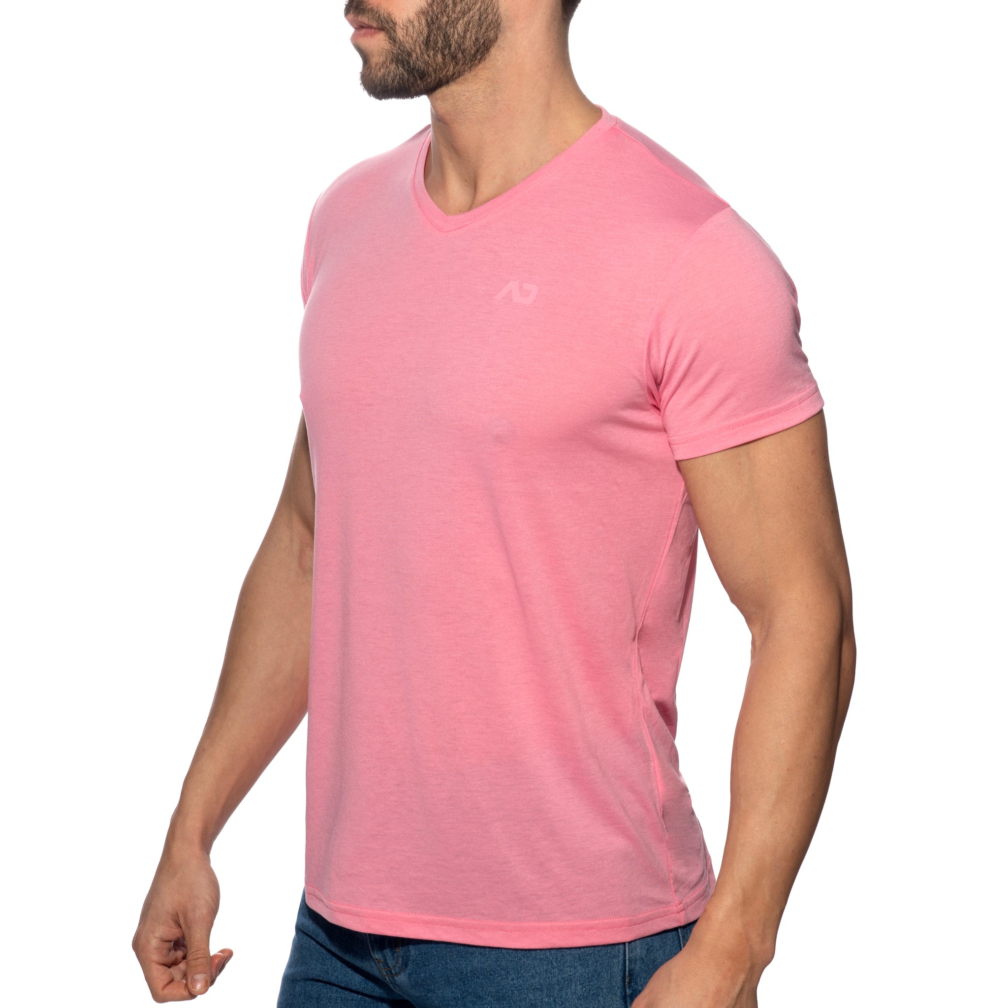 Addicted Basic V-Neck T-Shirt Pink AD423