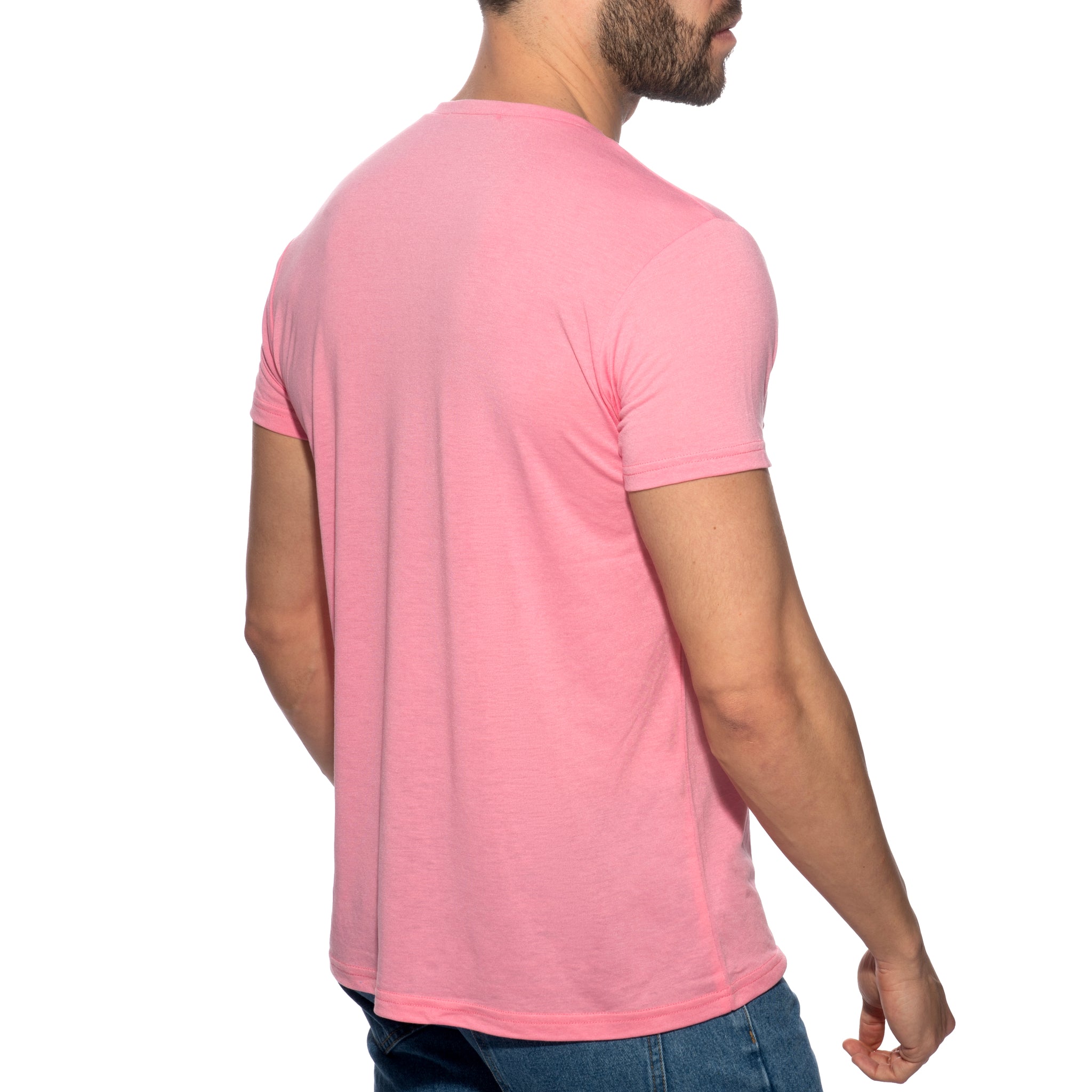 Addicted Basic V-Neck T-Shirt Pink AD423