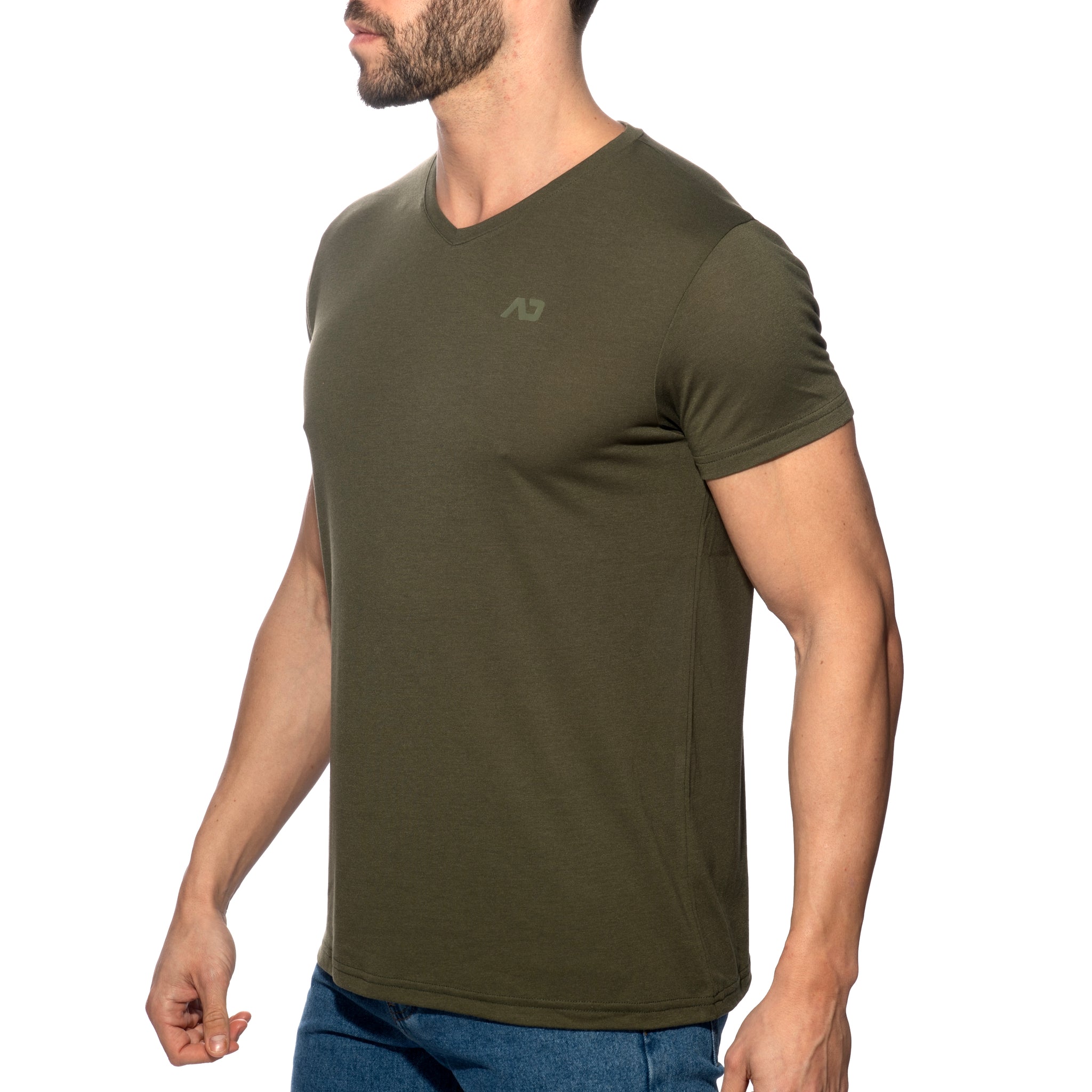 Addicted Basic V-Neck T-Shirt Khaki AD423