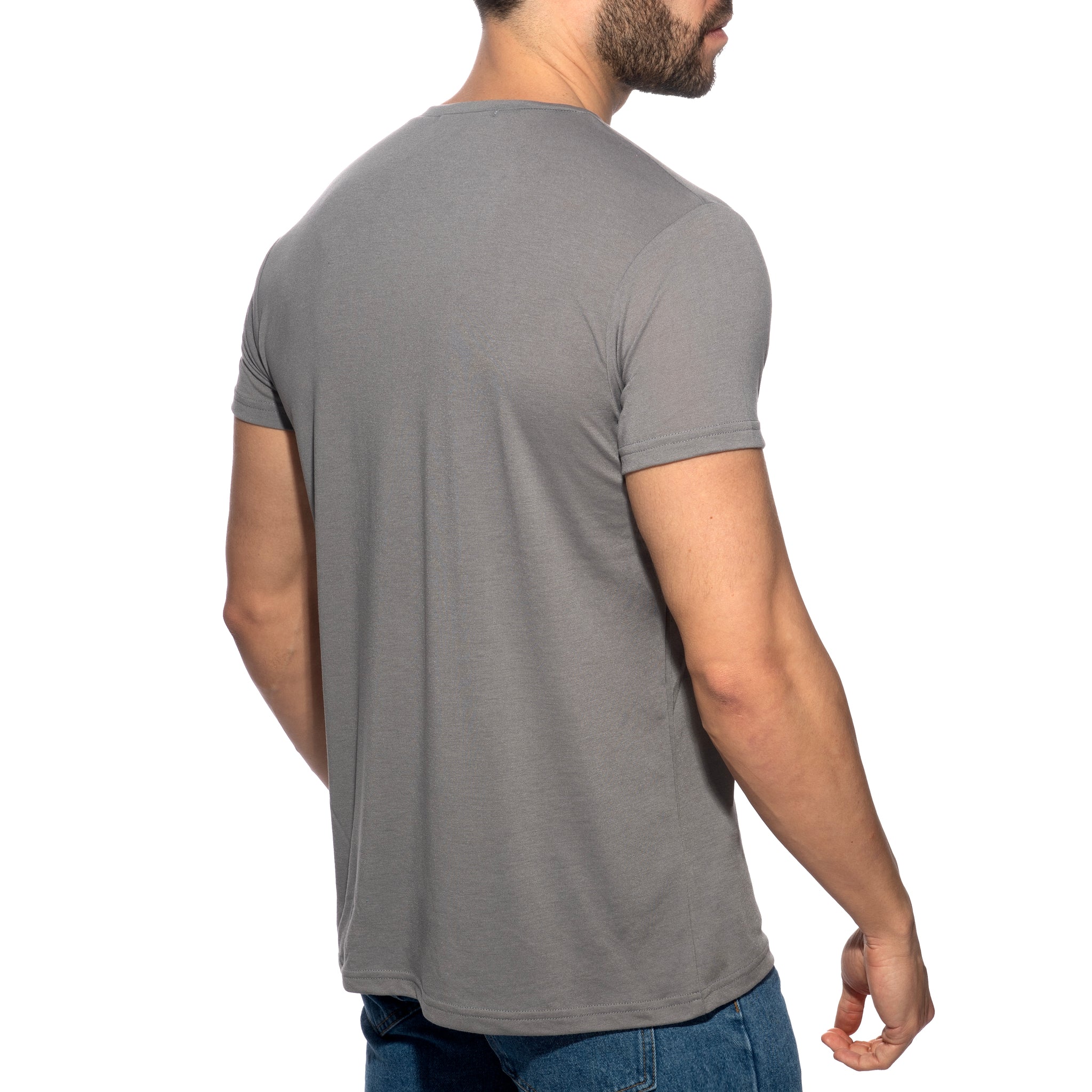 Addicted Basic V-Neck T-Shirt Heather Grey AD423