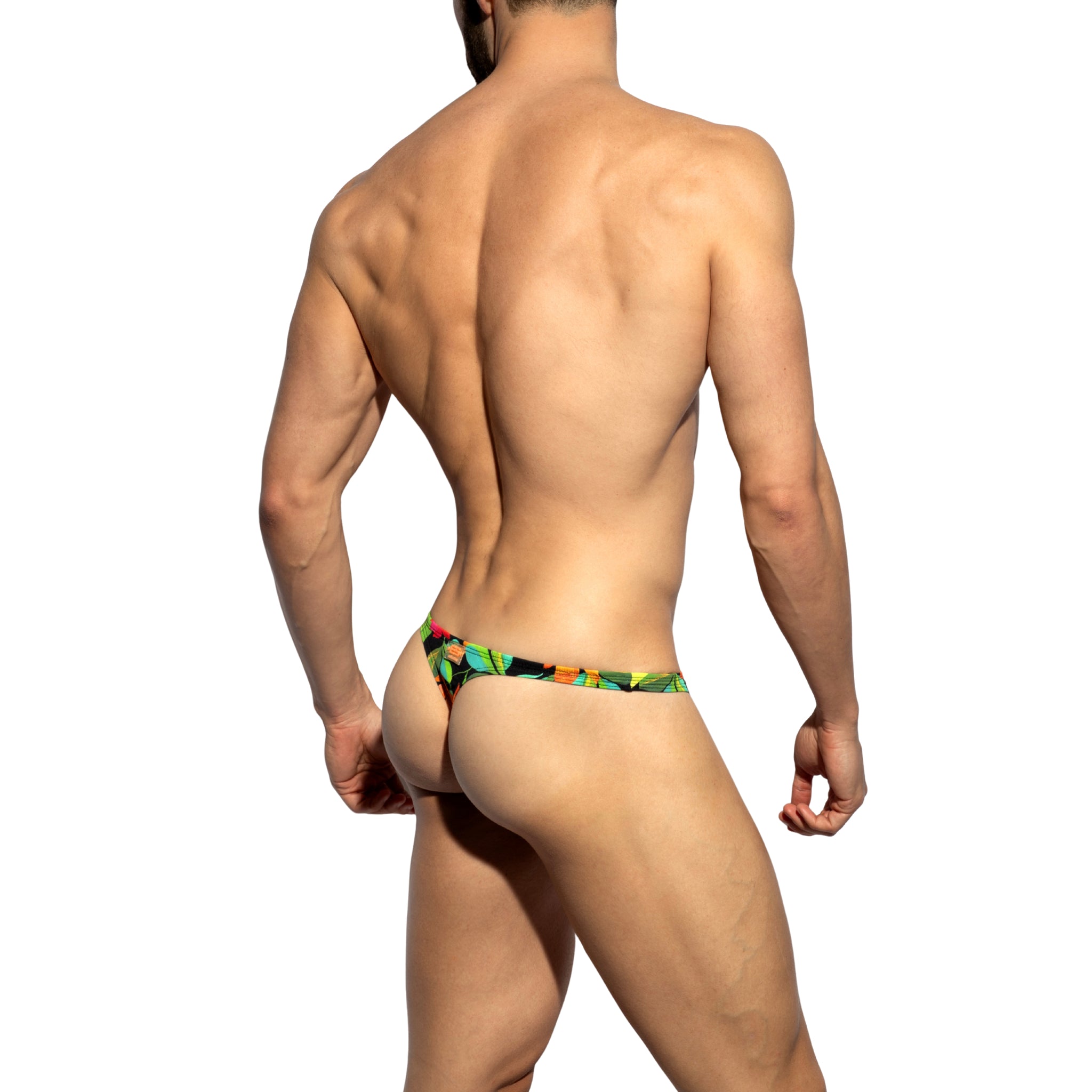 ES Collection Bold Flowers Thong Black UN664