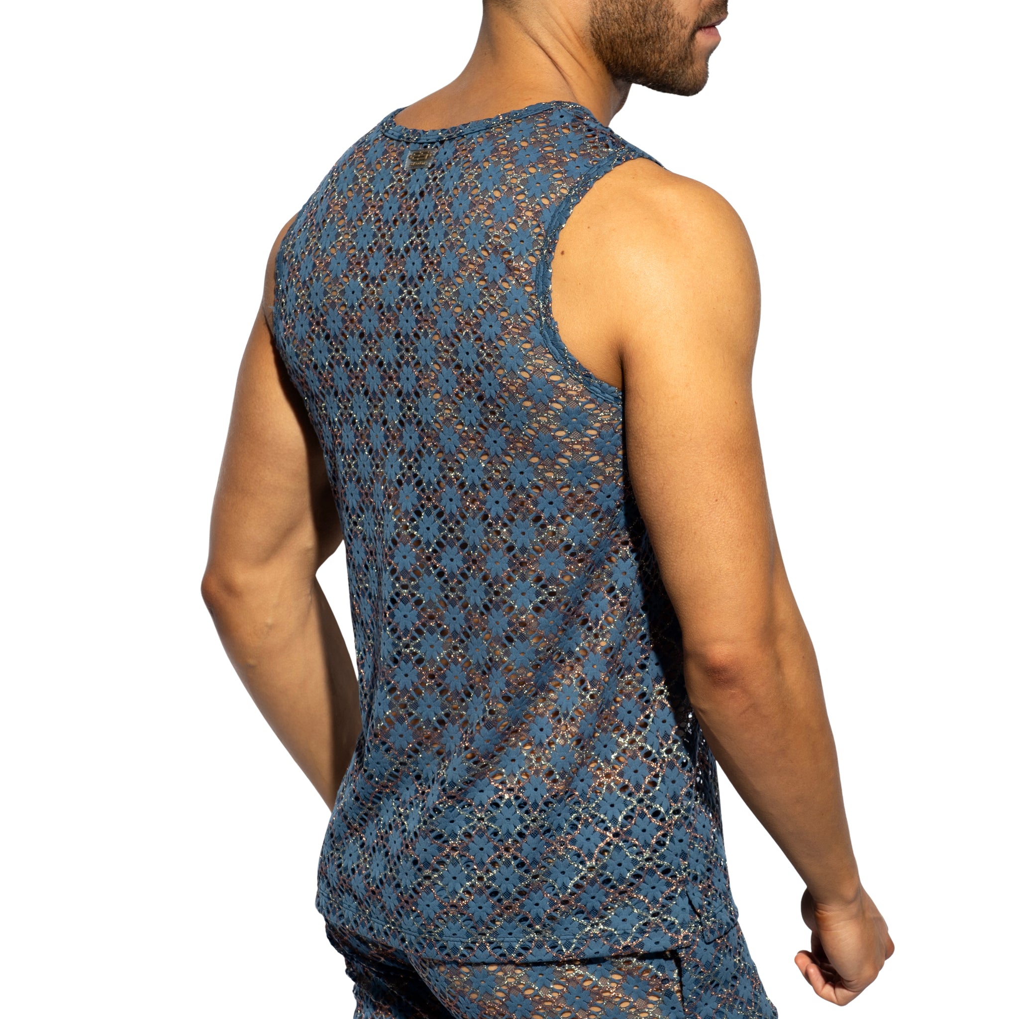 ES Collection Metallic Bloom Tank Top Cobalt TS361