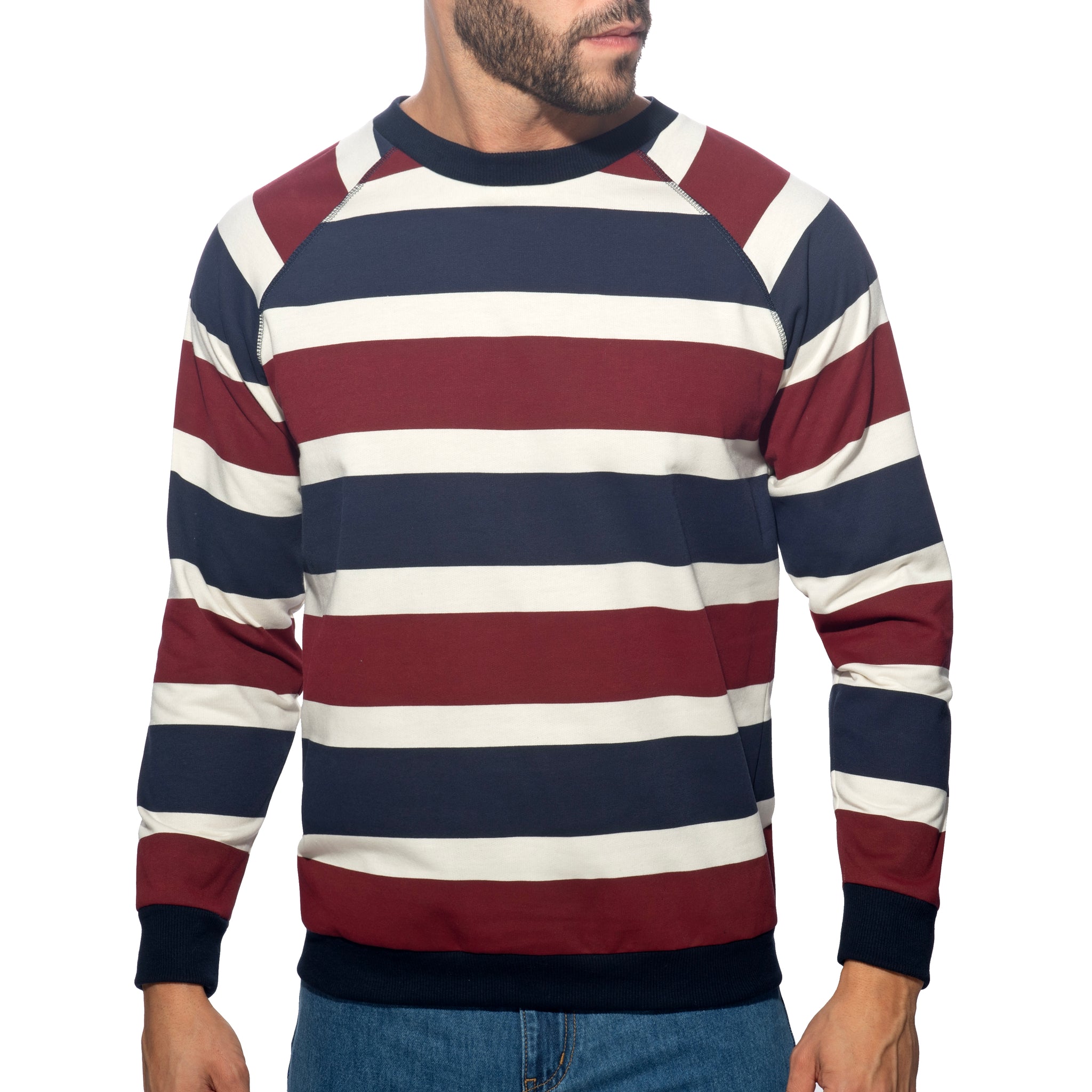 Addicted Retro Stripes Sweatshirt Garnet AD1438