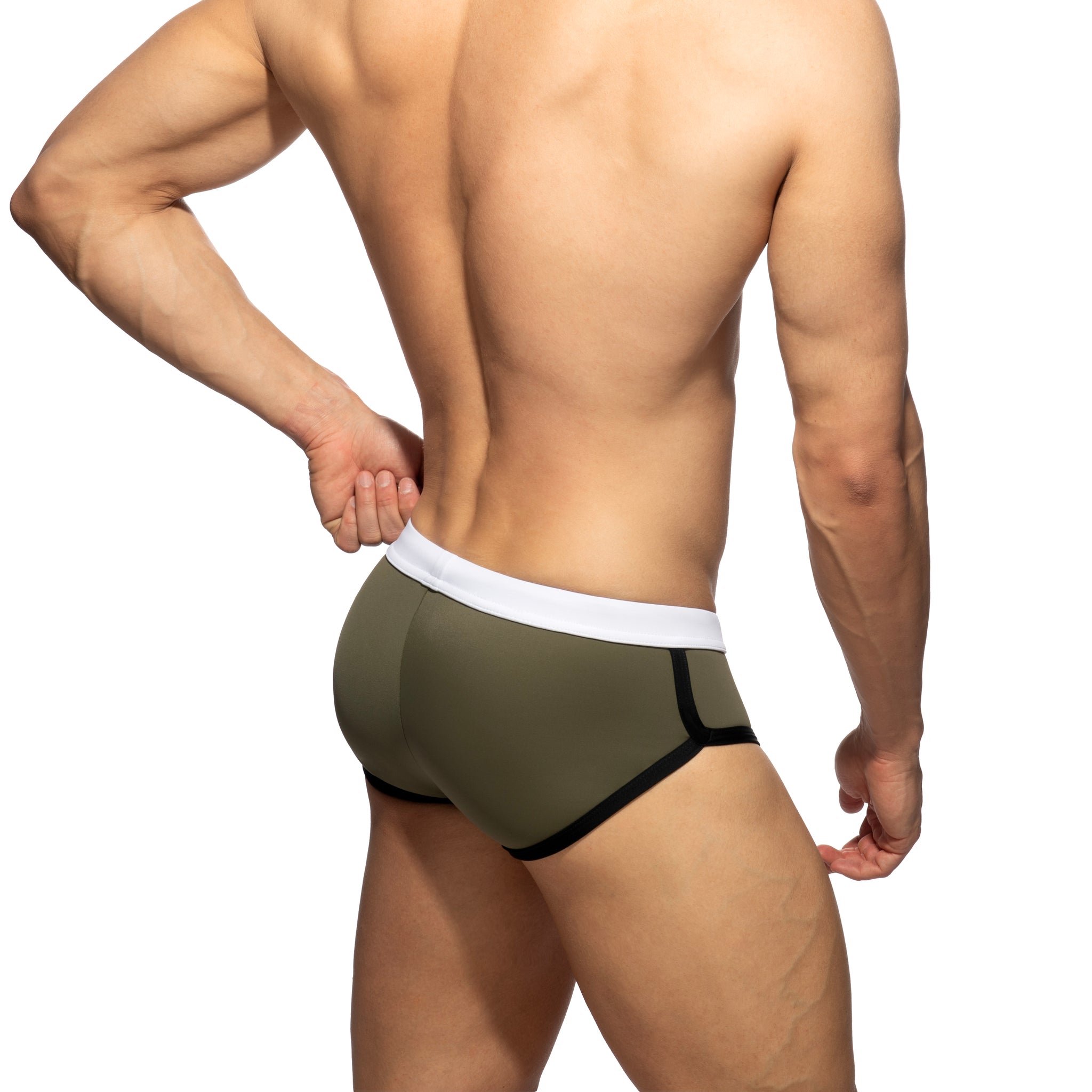 Addicted Plain Swim Brief Khaki ADS163