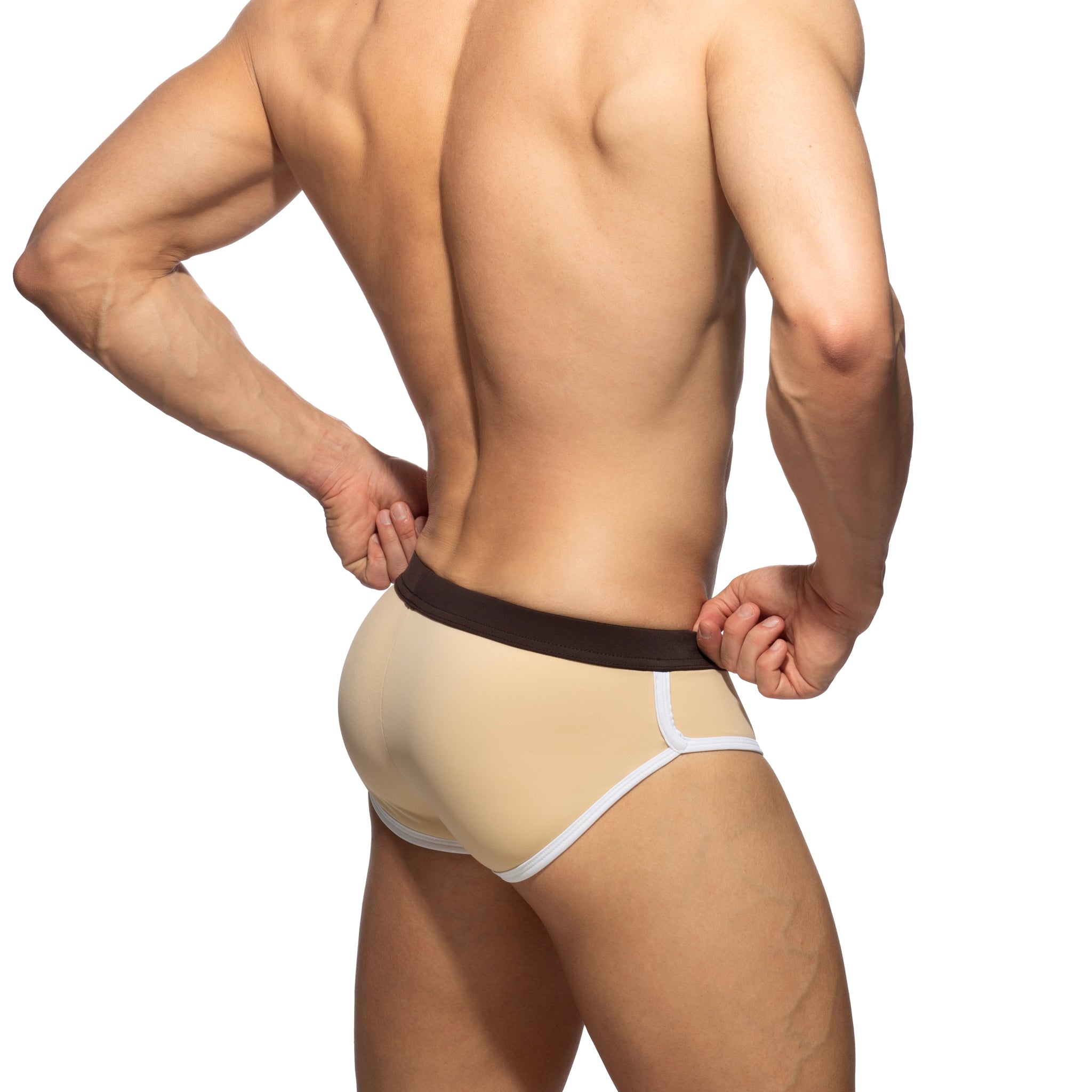 Addicted Plain Swim Brief Beige ADS163