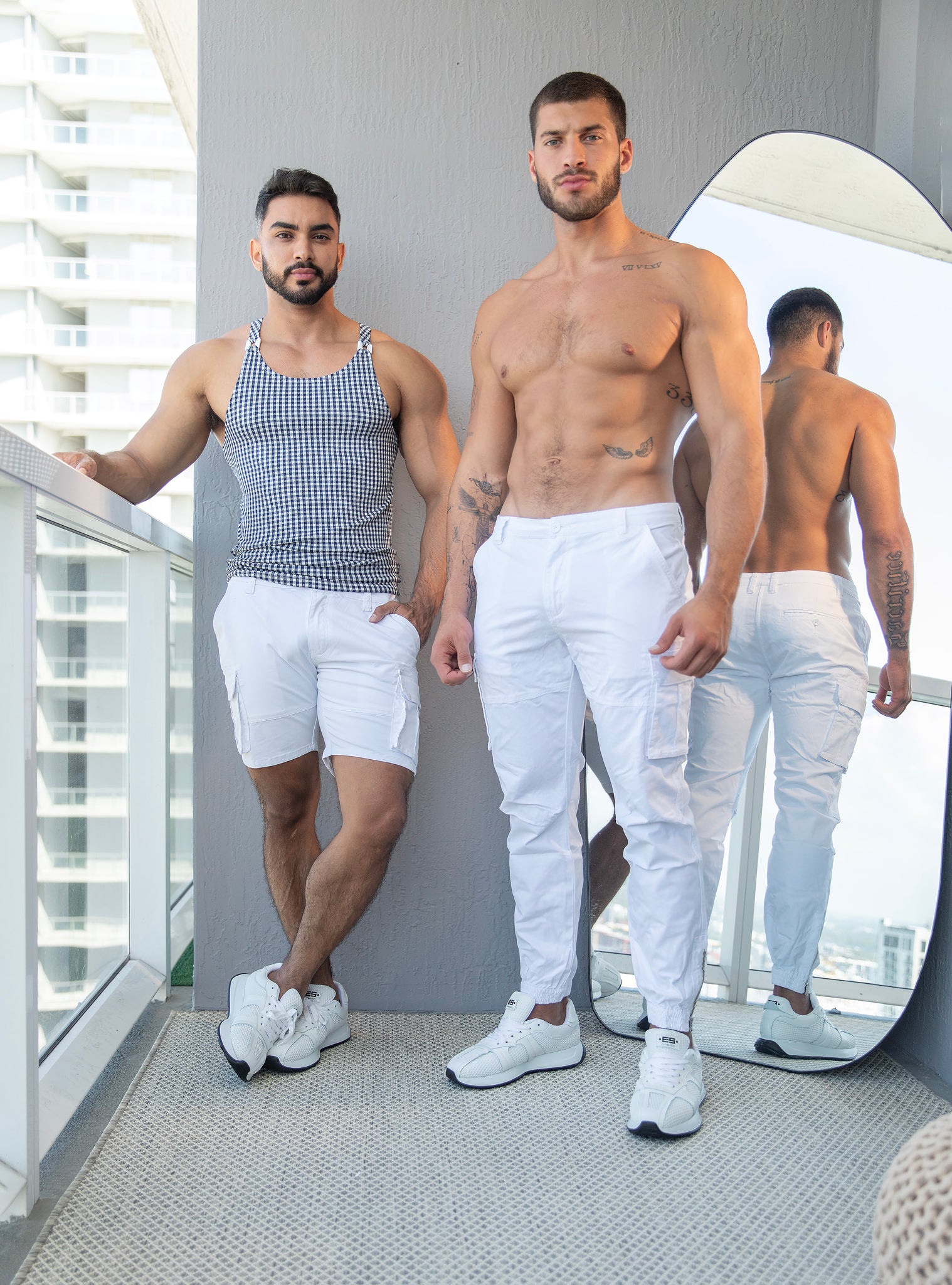ES Collection Vichy Tank Top Navy TS346