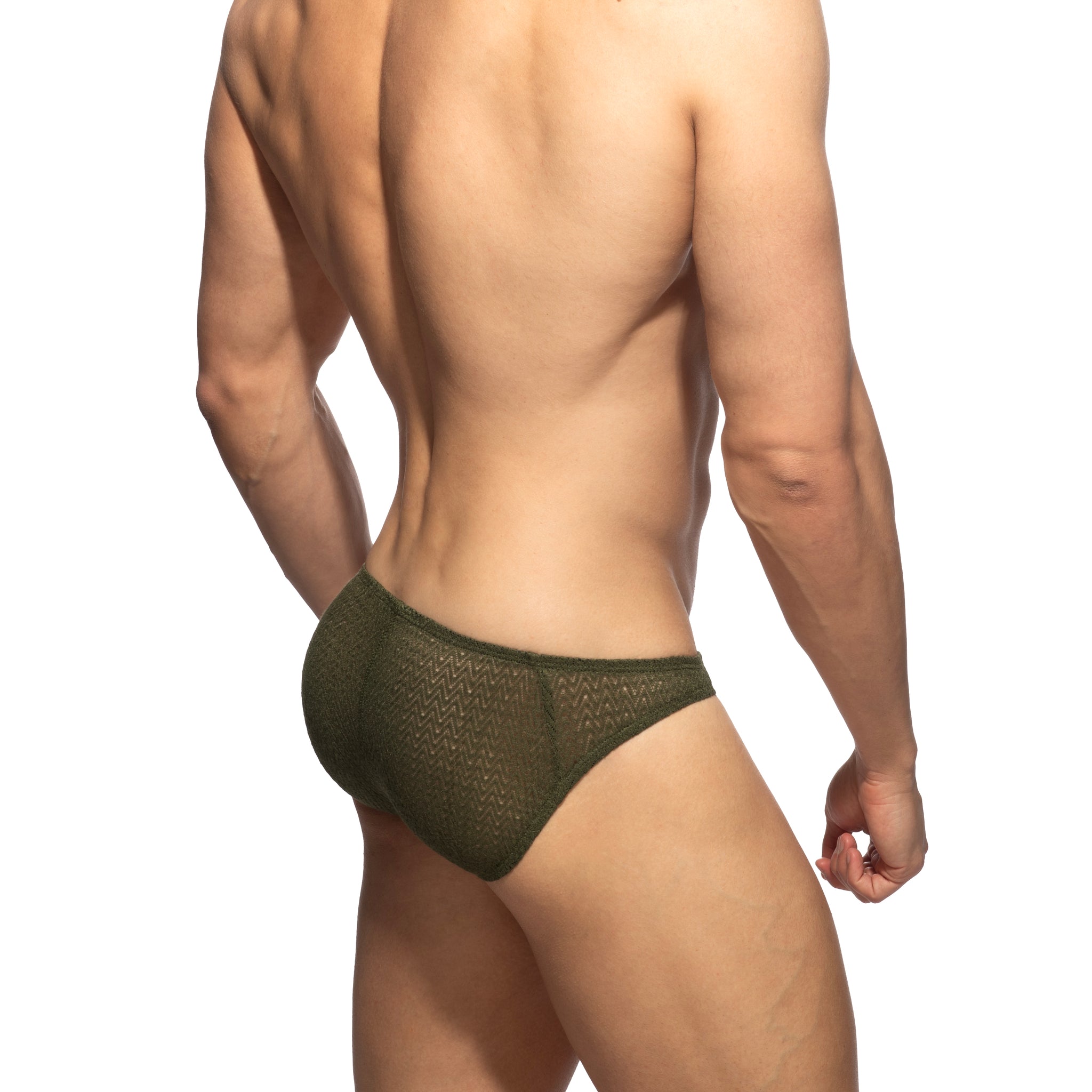 Addicted Chevron Bikini Brief Khaki AD1459