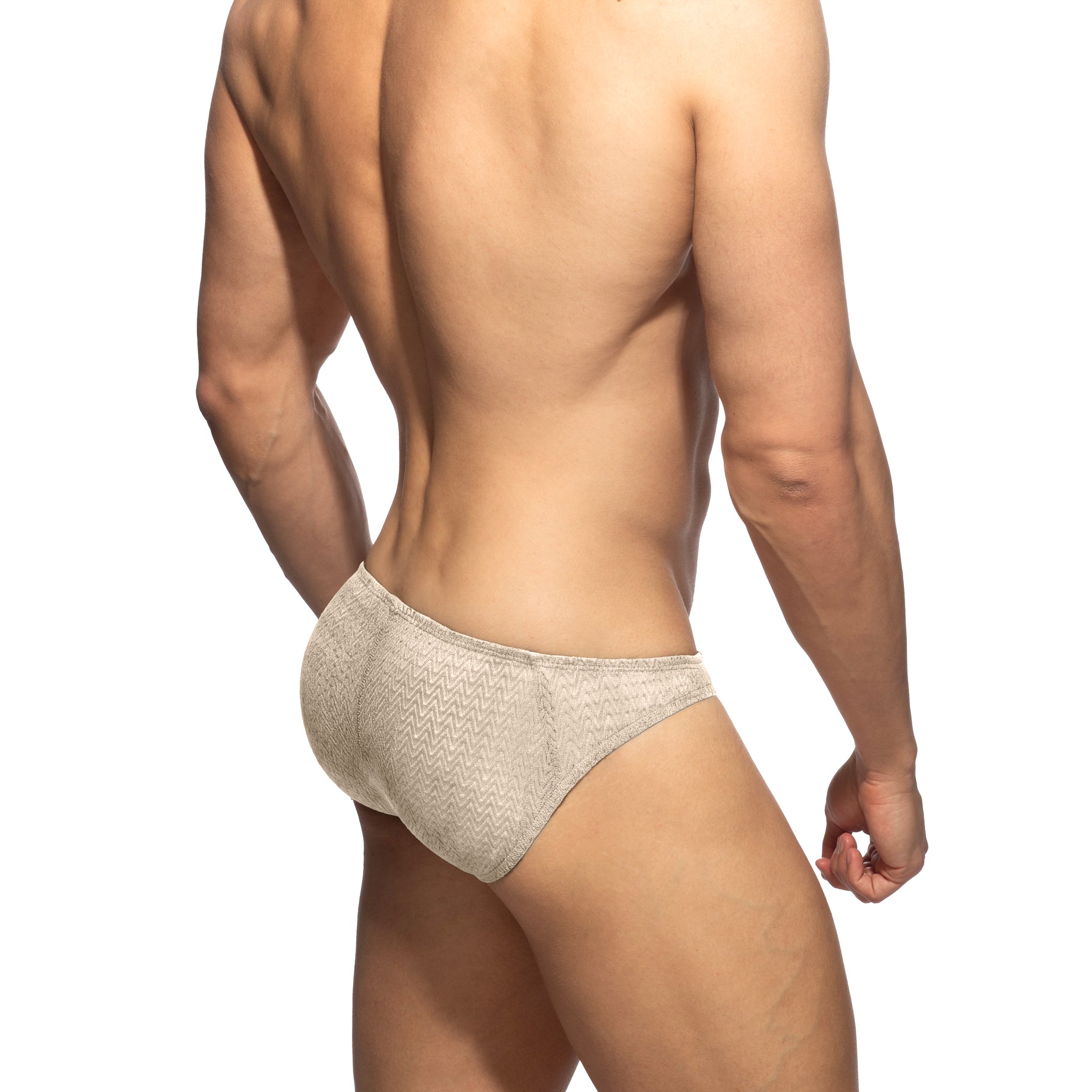Addicted Chevron Bikini Brief Beige AD1459