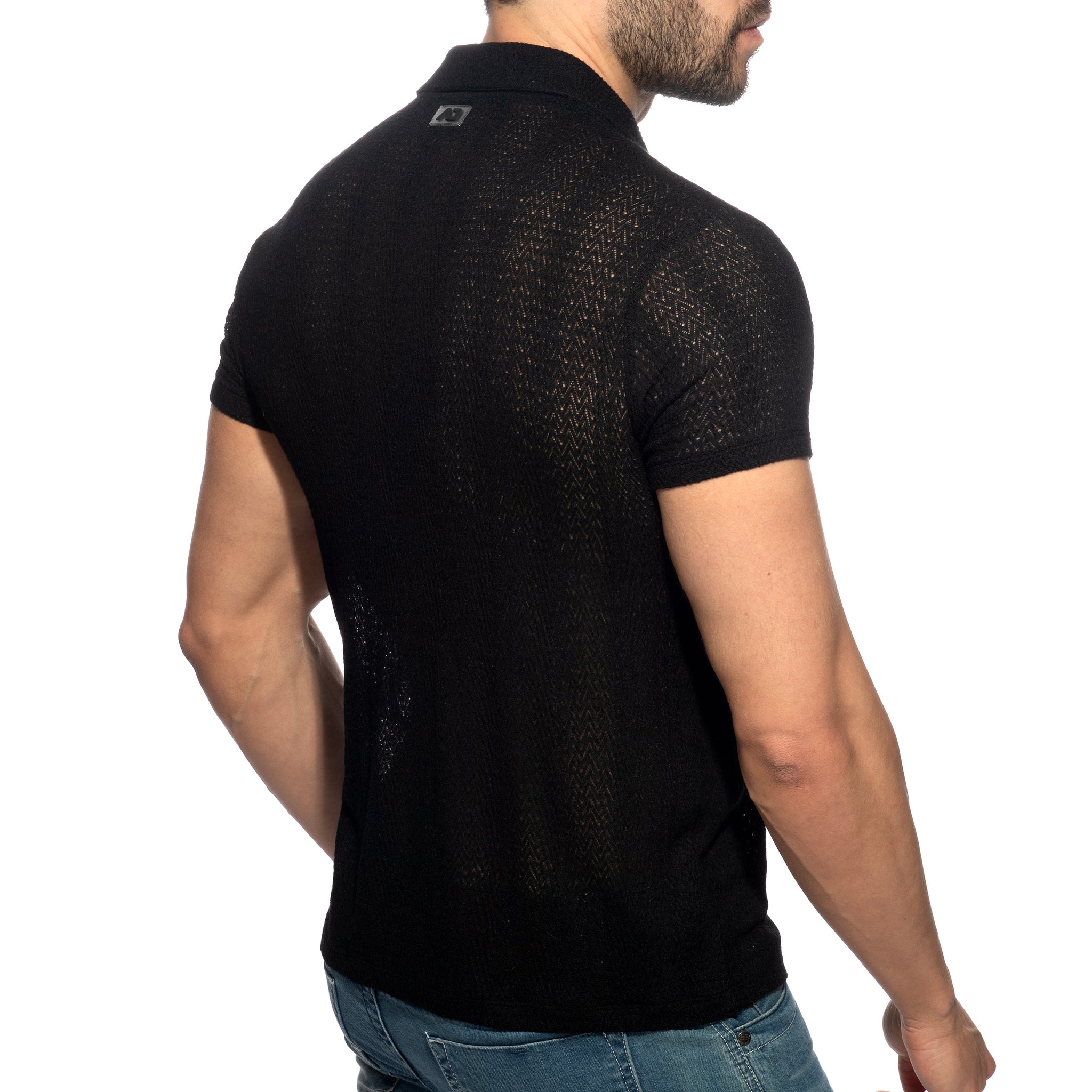 Addicted Chevron Polo Shirt Black AD1435